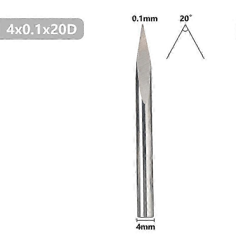2025 CNC Router Bit 3 Edge Pyramid Engraving Bits 4mm Shank Carbide End Mill 20 30 40 45 60 90 Degrees CNC Router Milling Tool