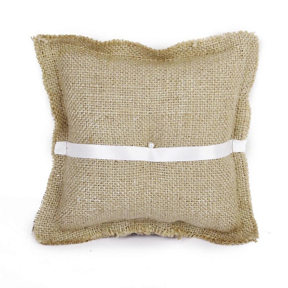 Kneeling Pillows for Wedding Ceremony Bridal Rings Bearer Pillow Simple and Delicate Brown 18*18cm 1Pcs