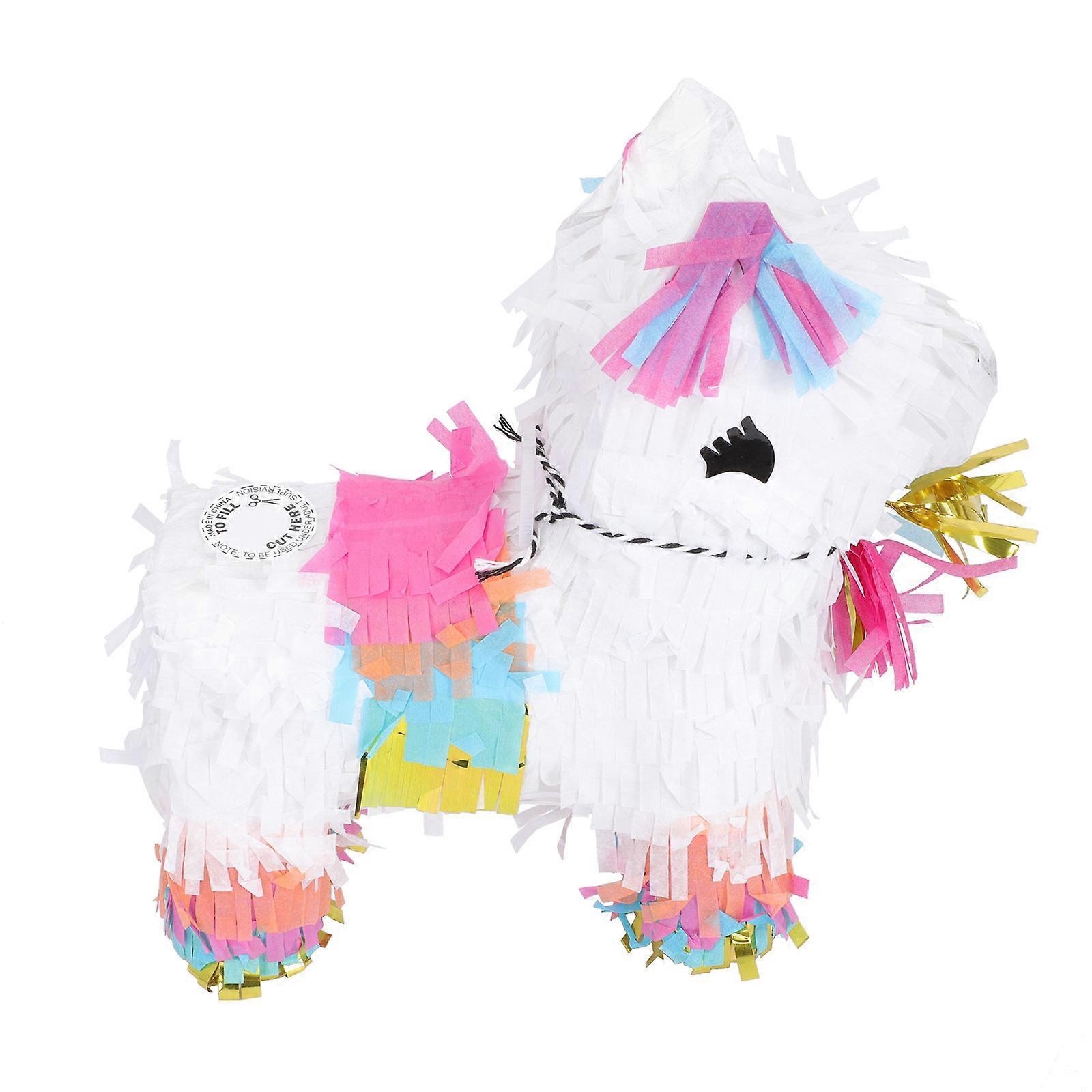 Candy Filled Toy Horse Pinata Party Decoration Smashing Game Multi-Colored 22x22cm 1Pack
