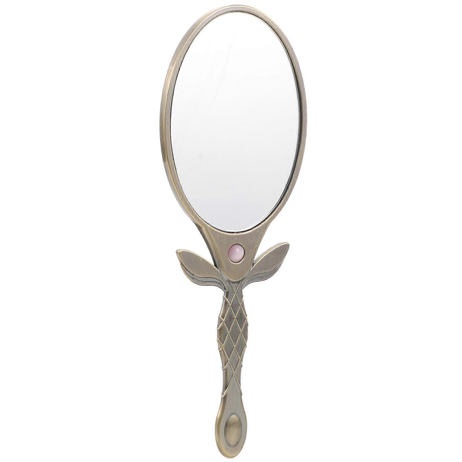 Makeup Hand Mirror Portable Non-Distortion Round Style Assorted Color 1Set