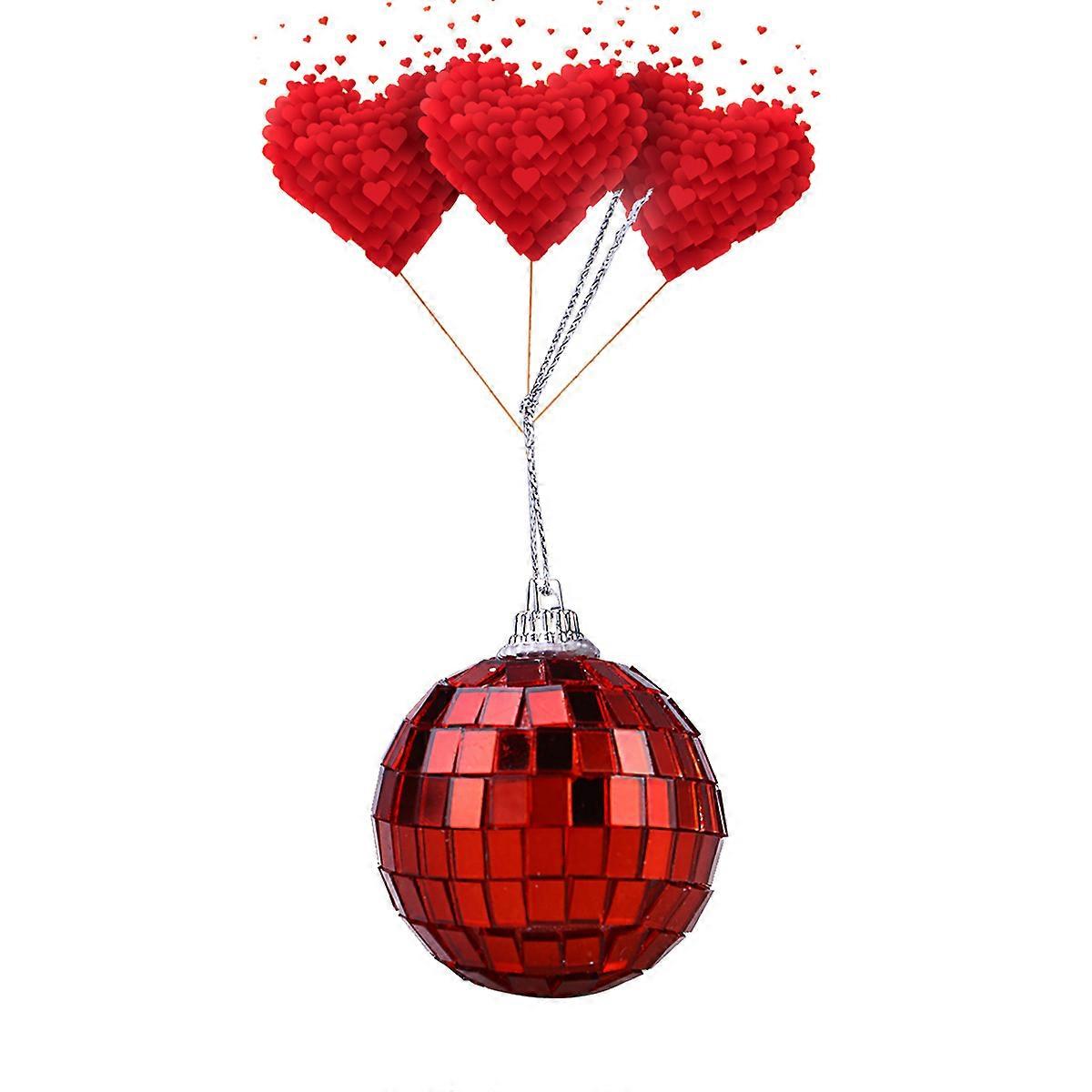Decorative Disco Balls Mirror Ball Red 10cm Party Design Shining Effect Disco Decoration 1PC