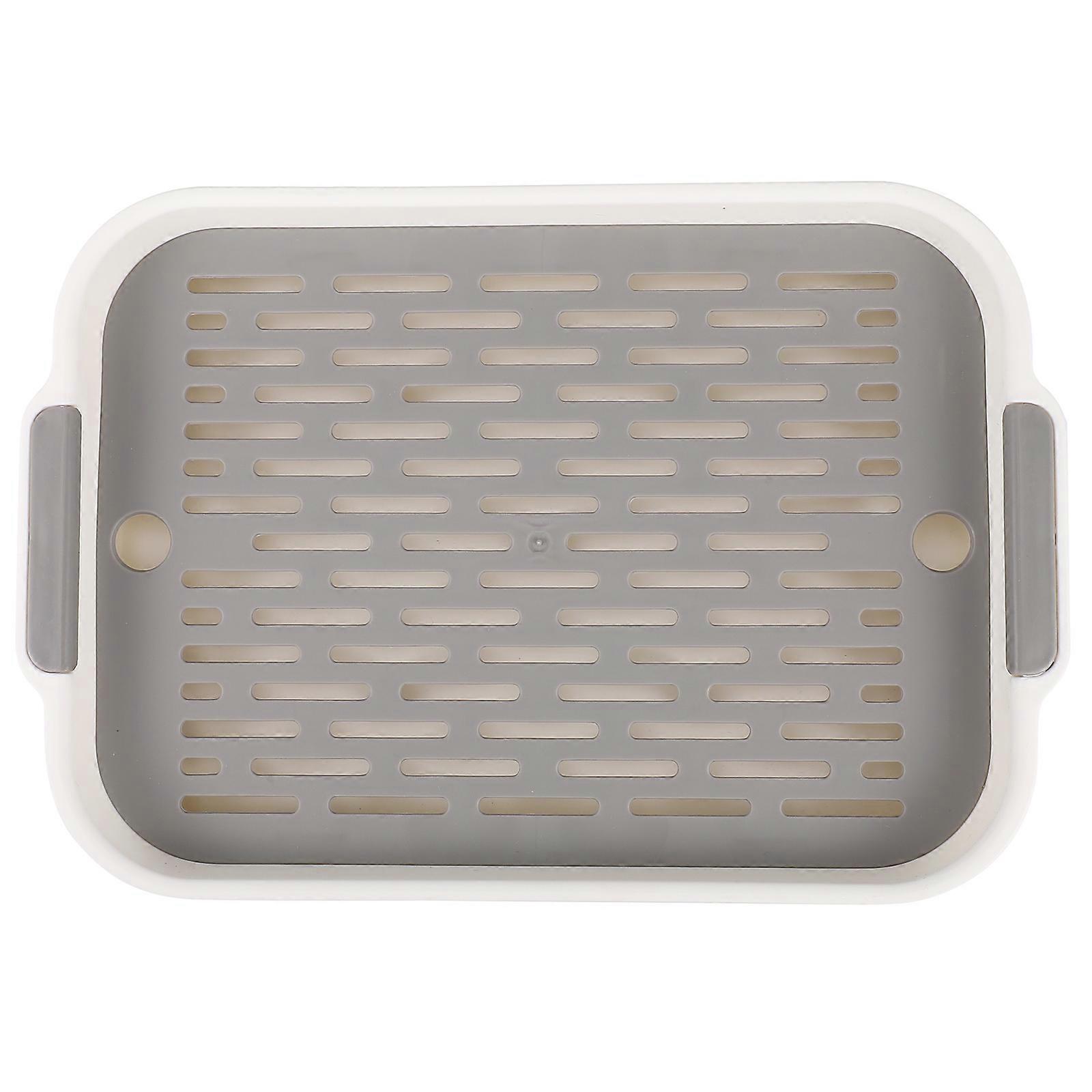 Side Dishes Trays Dish Drainer Double Layer Design Families 10.6X7.3X1.6in Food Storing 1Pc