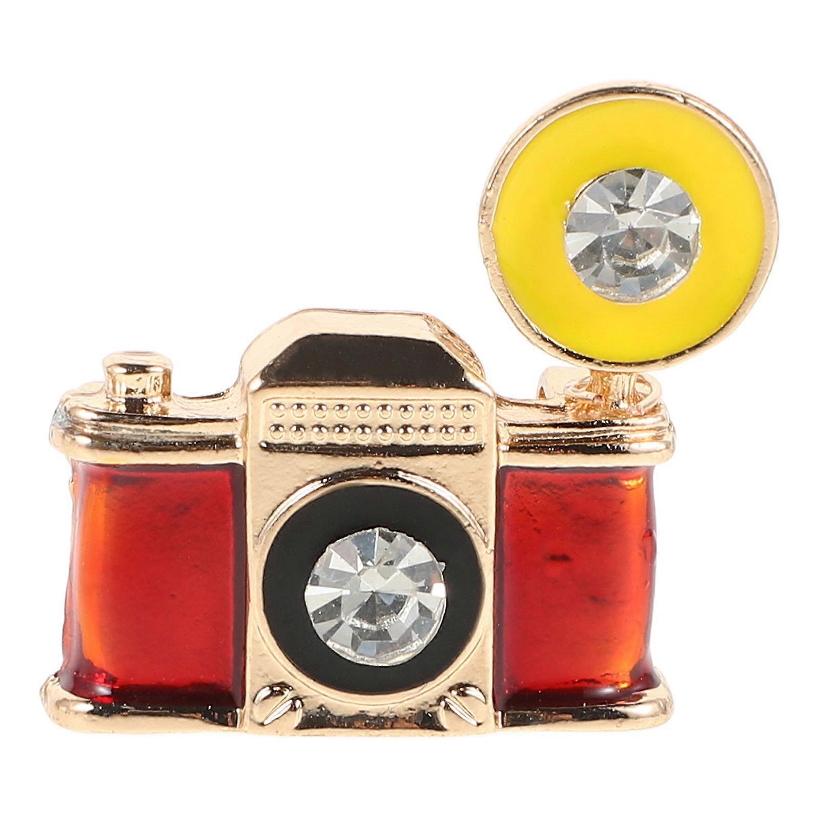 Retro Camera Brooch Pin for Photographers with Enamel Design