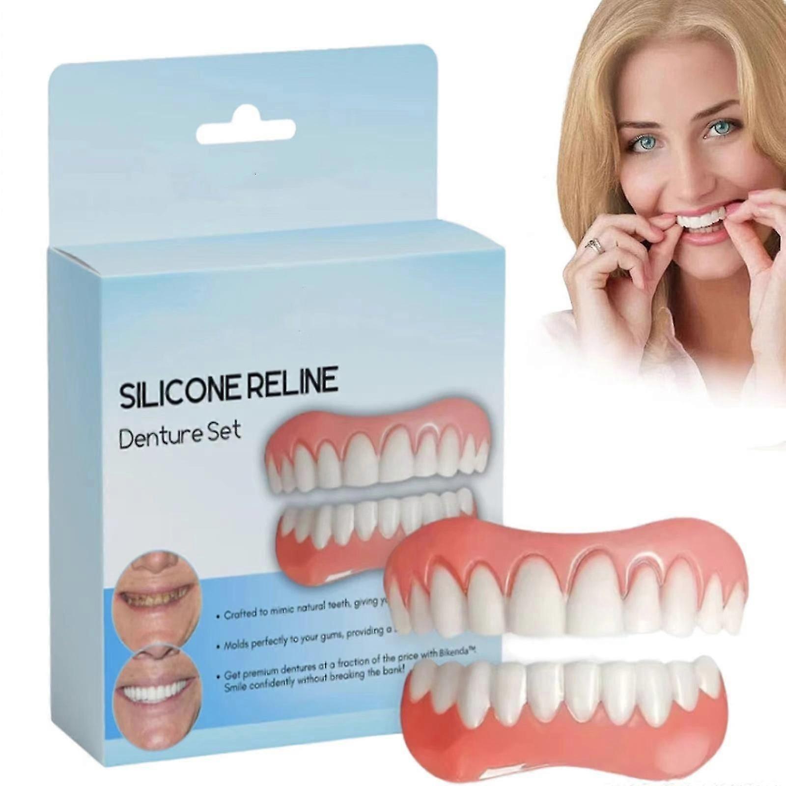 Silicone Reline Denture Set, Advanced Denture Reliner Kit, Instant Comfort Fit For Upper And Lower Dentures