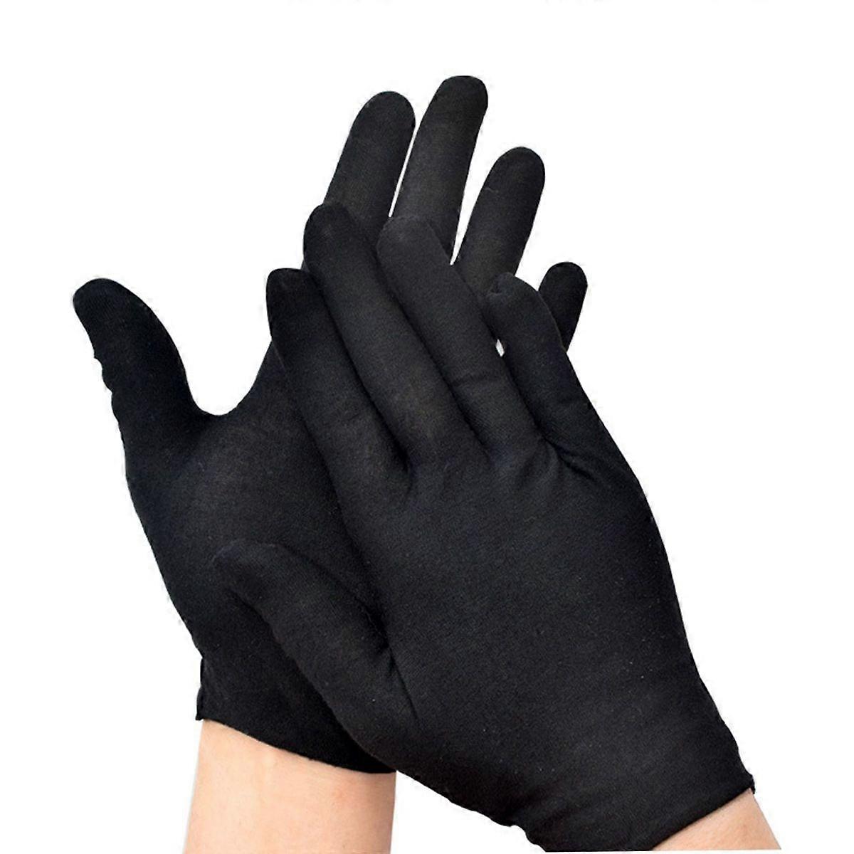 Manusi de lucru din bumbac negru, set, design respirabil, optiuni groase si subtiri, L