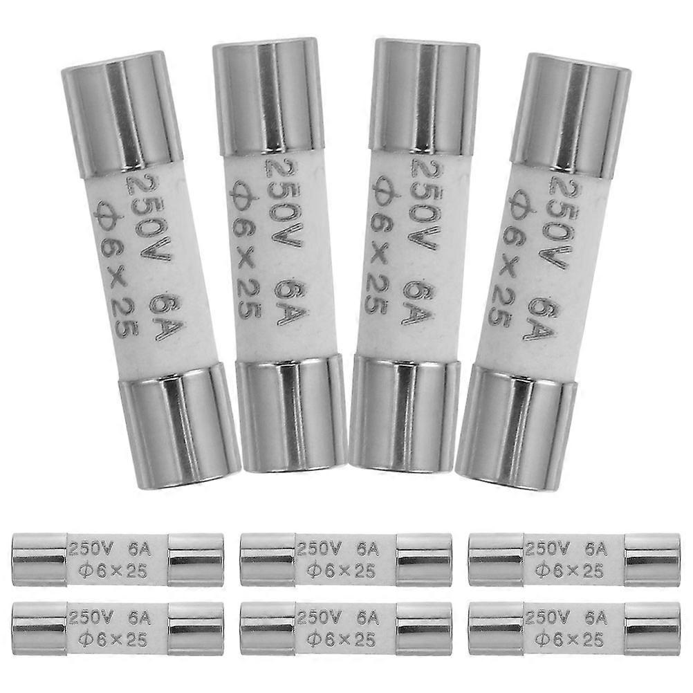 Ceramic Tube Fuses Heat Resistance Laboratory Use For Digital Multimeter Silver 2.90X0.50X0.50cm 20Pcs