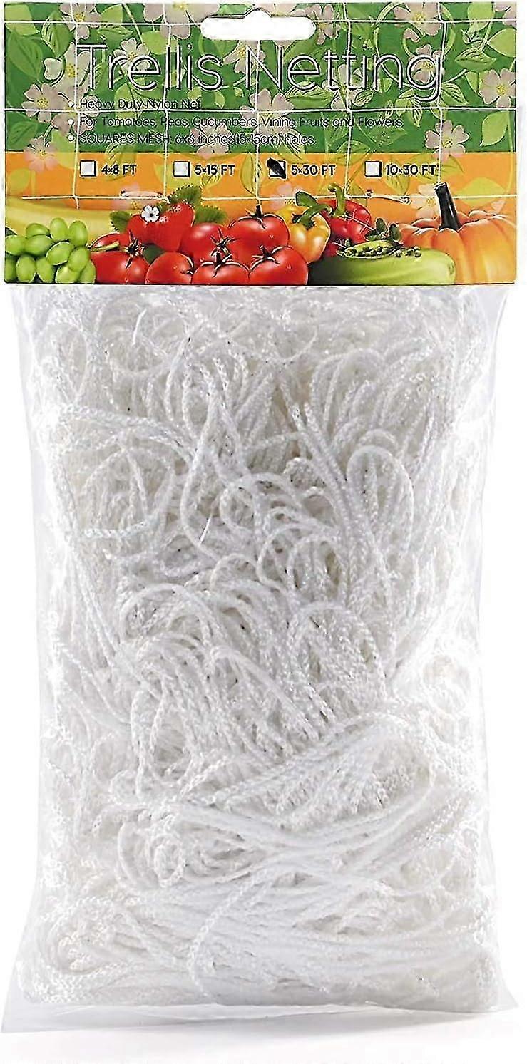 White Polyester Garden Netting - 1.67mx10m Trellis for Plants