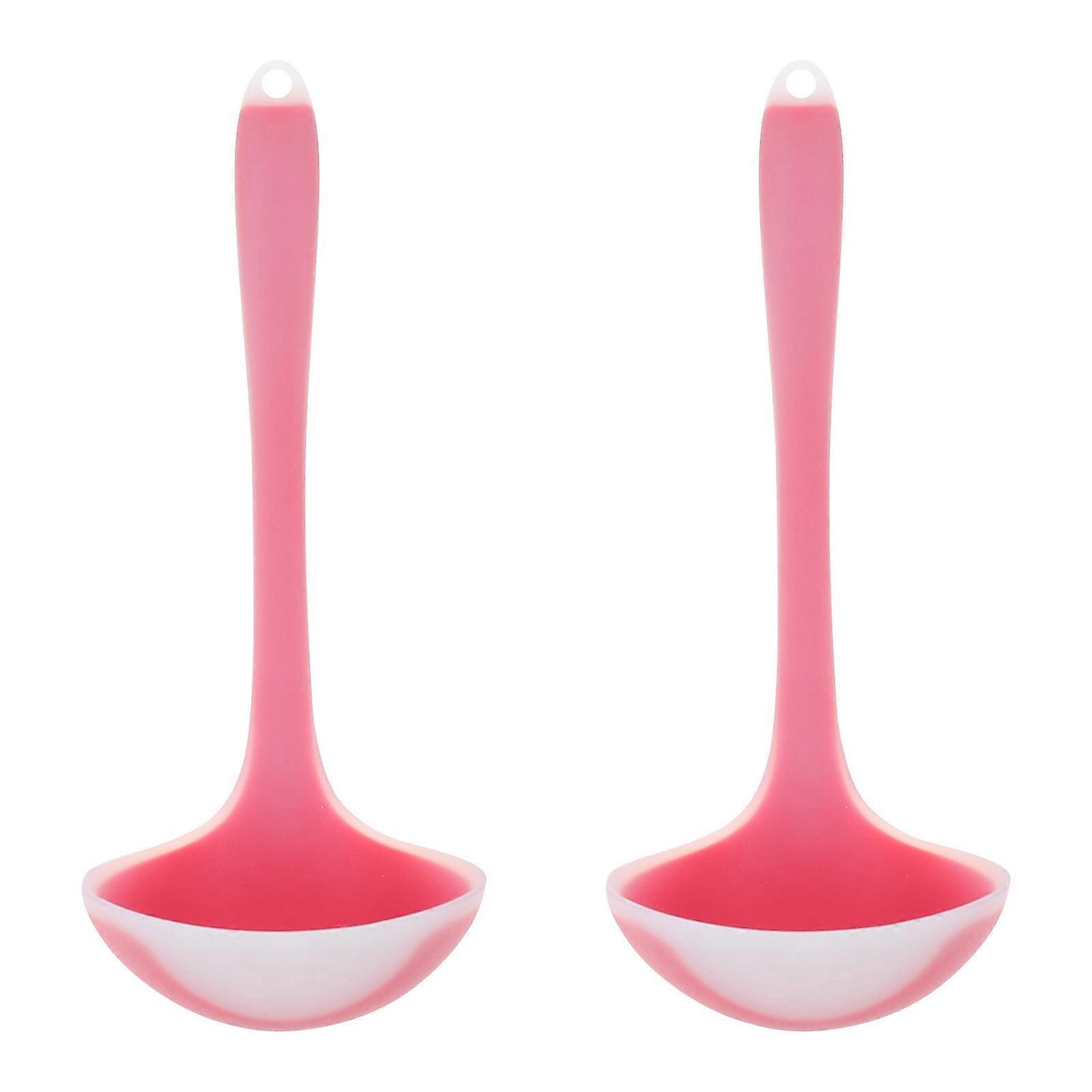 Silicone Soup Ladle Multi-Purpose Spoons Heat-Resistant Cooking For Everyday Use 2Pcs