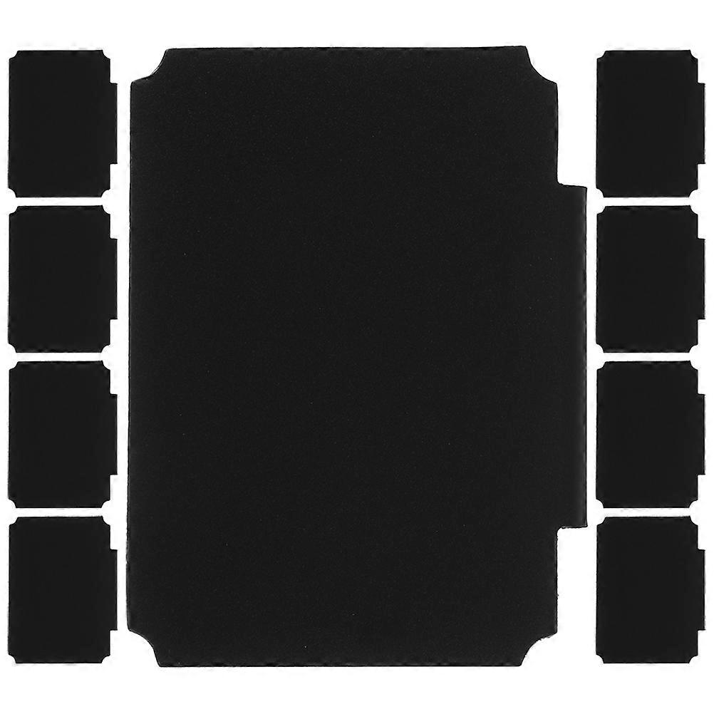 Clip On Removable Label Chalkboard Labels Reusable Display Information Round Cornered Rectangle Black 9Pcs