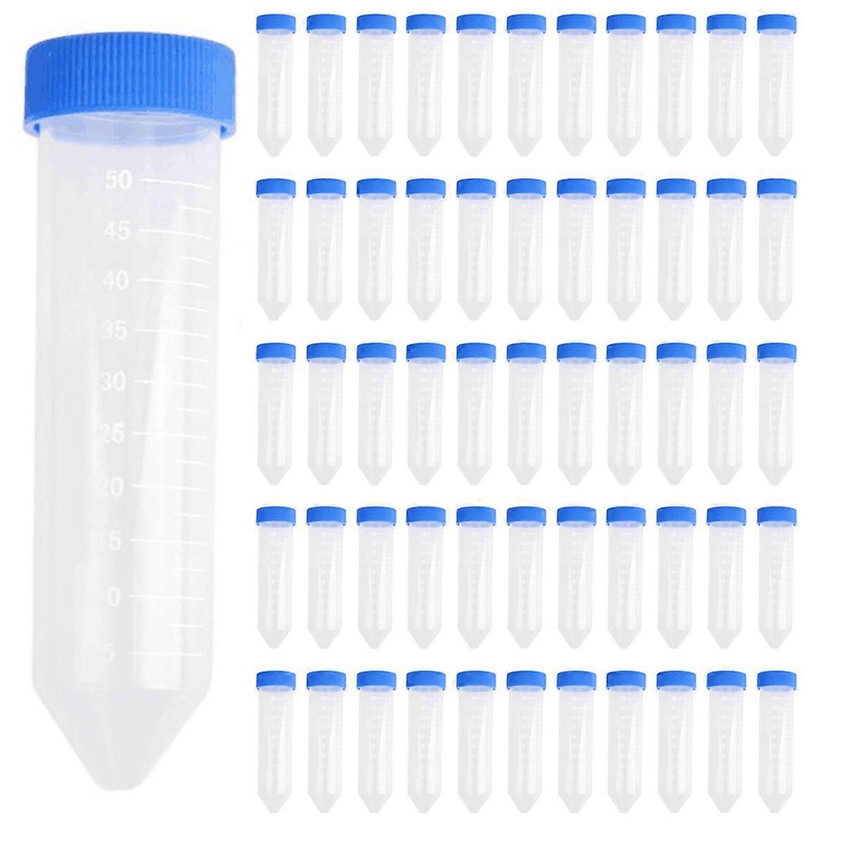50 Pieces 50Ml Plastic Centrifuge Tube Pipe Vial Lab Test Container