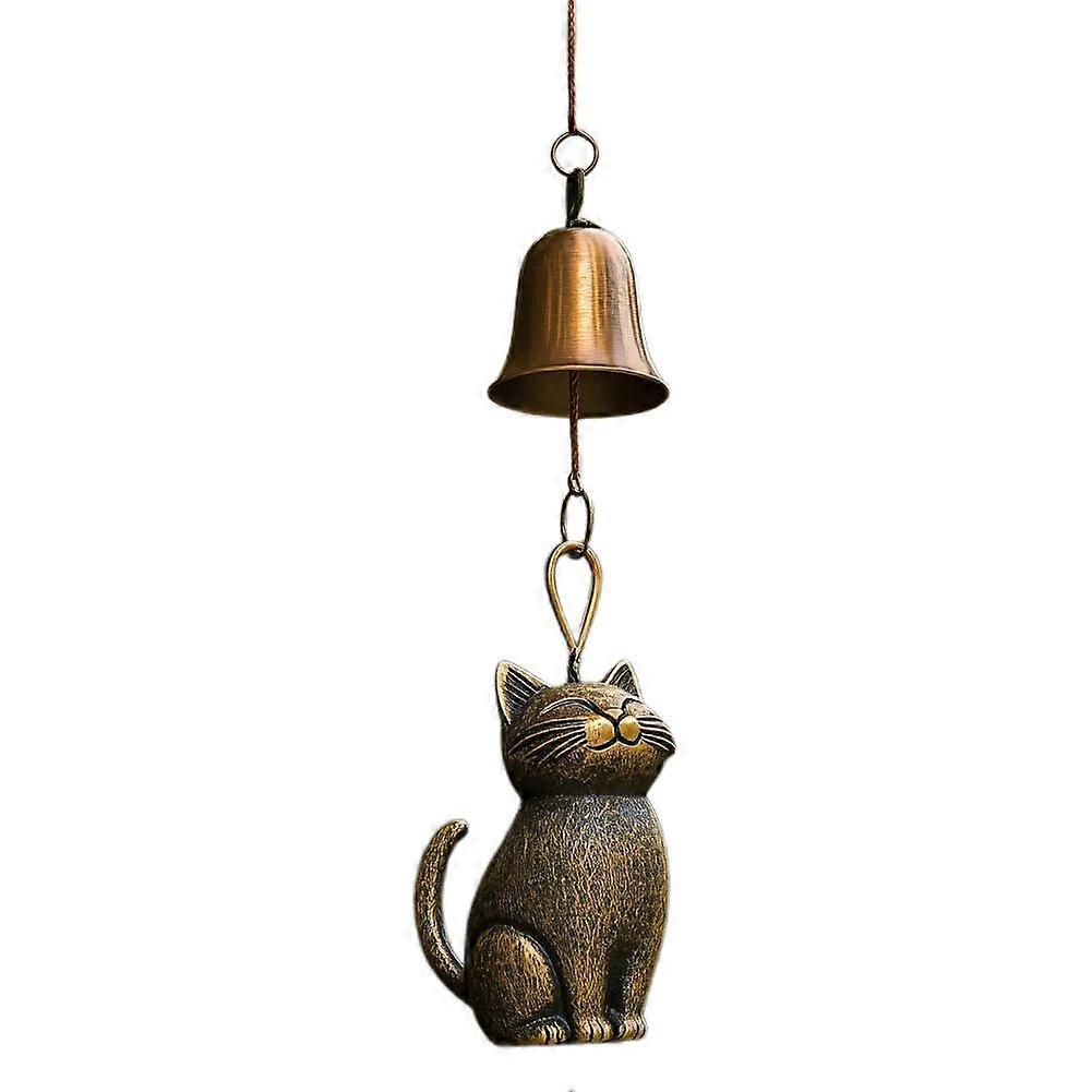 Crazyview Cat Wind Chime 2025, Unique Cat Garden Decor Outdoor Cat Statue Themed Wind Chimes, Hanging Cat Windchimes Memorial Ornaments Windchimes Be