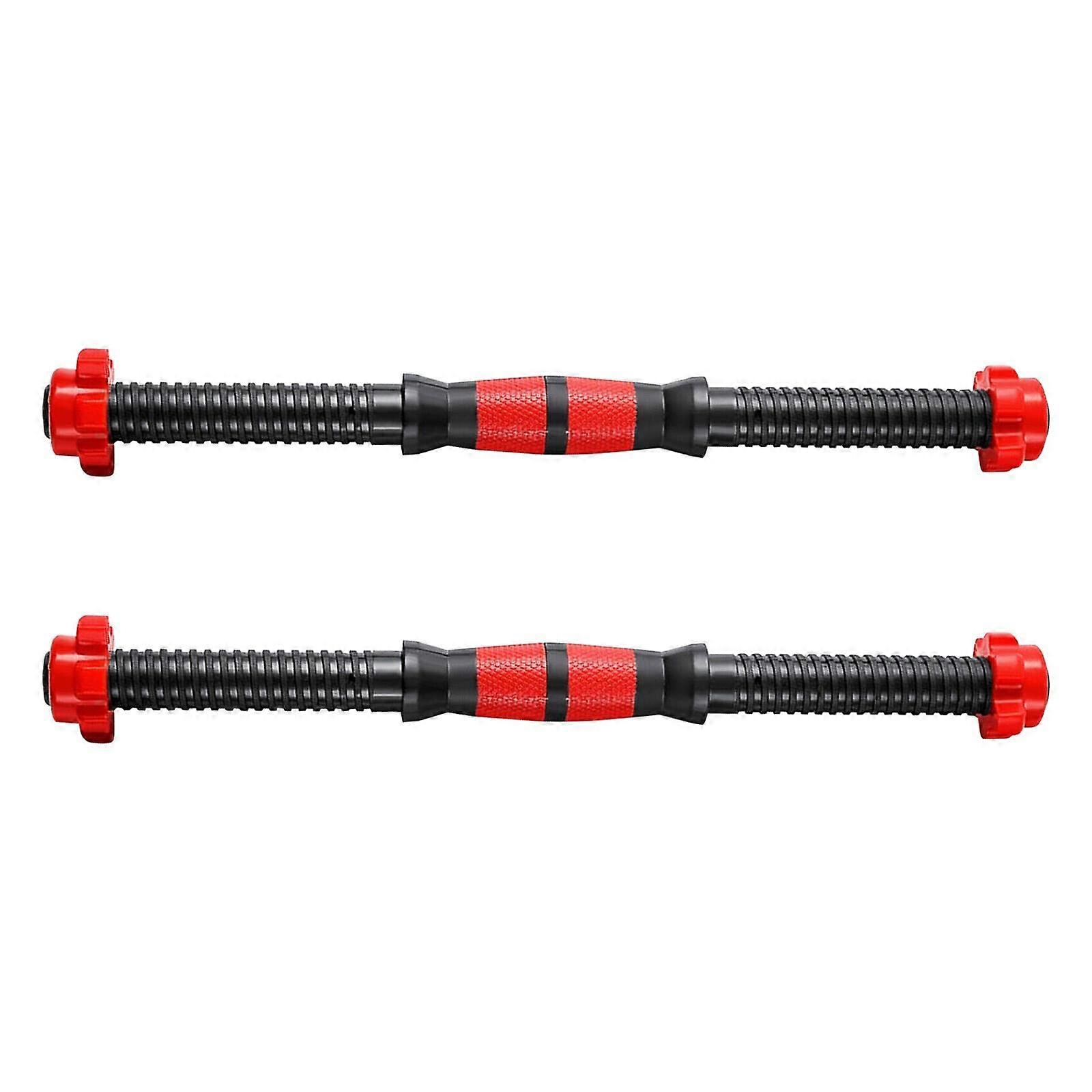 Nonslip steel dumbbell handle, connect joint barbells, bar lock Red black 40cm