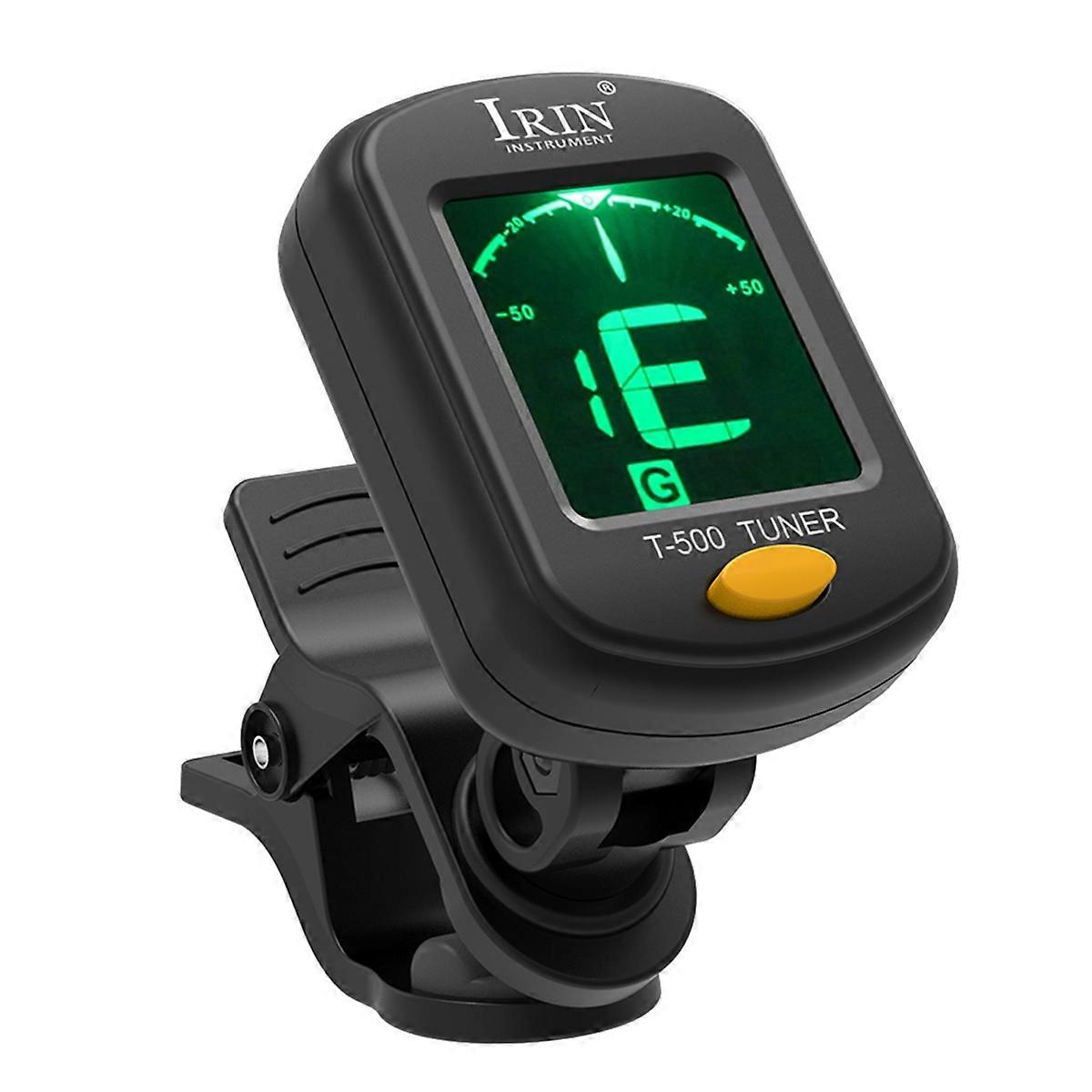 T-500 Guitar Tuner Rotatable Clip-on Tuner LCD Display for Chromatic Acoustic Guitar Bass Ukulele G