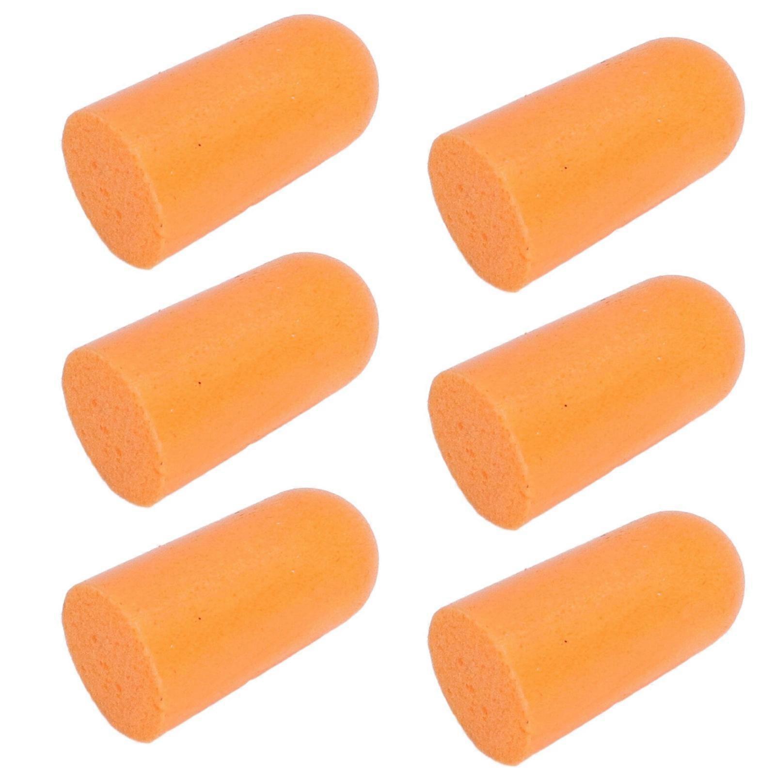 6pcs Portable Sound Blocking Foam Earplugs Orange Soft Noise Cancelling Earplug for Hearing Protection 