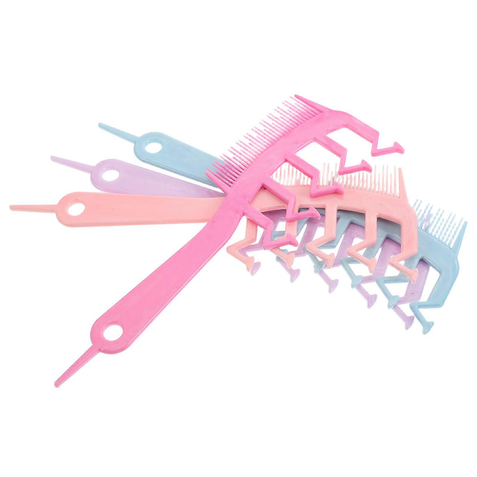 Colorful Hair Cutting Combs Styling Comb Z Shaped Wide Tooth and Fine Tooth Design Double Sided for Bangs and Hair Parting