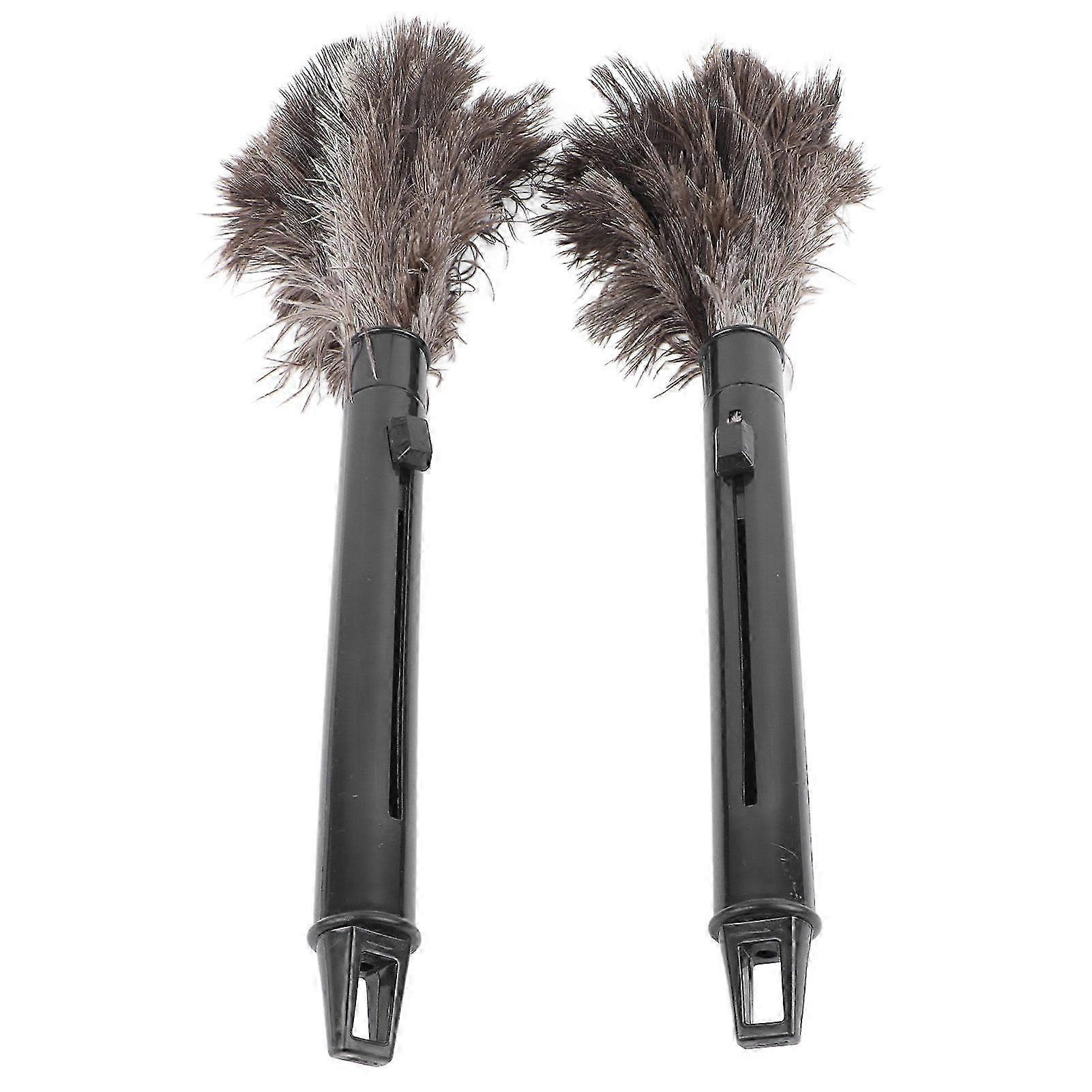 2Pcs Retractable Feather Duster with Long Handle for Home Cleaning