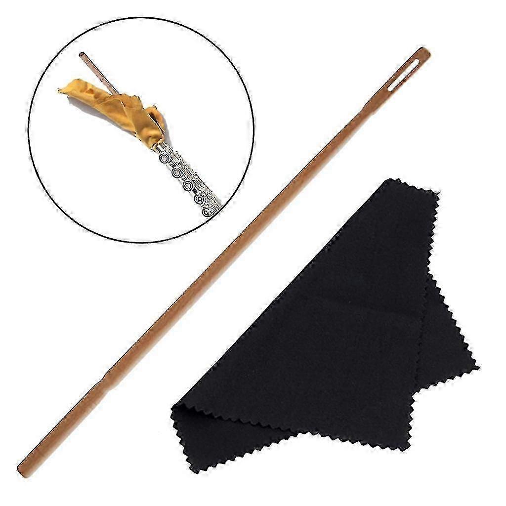 Flute Cleaning Rod and Cloth Set, Suitable for Flute Maintenance