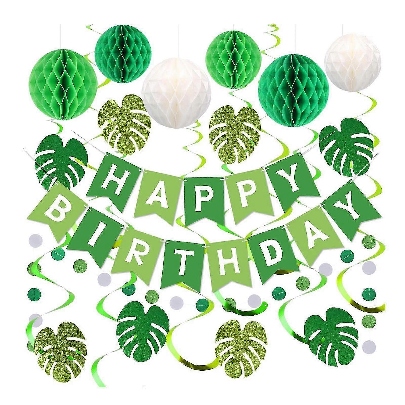 26 Piece Green Forest Birthday Celebration Set