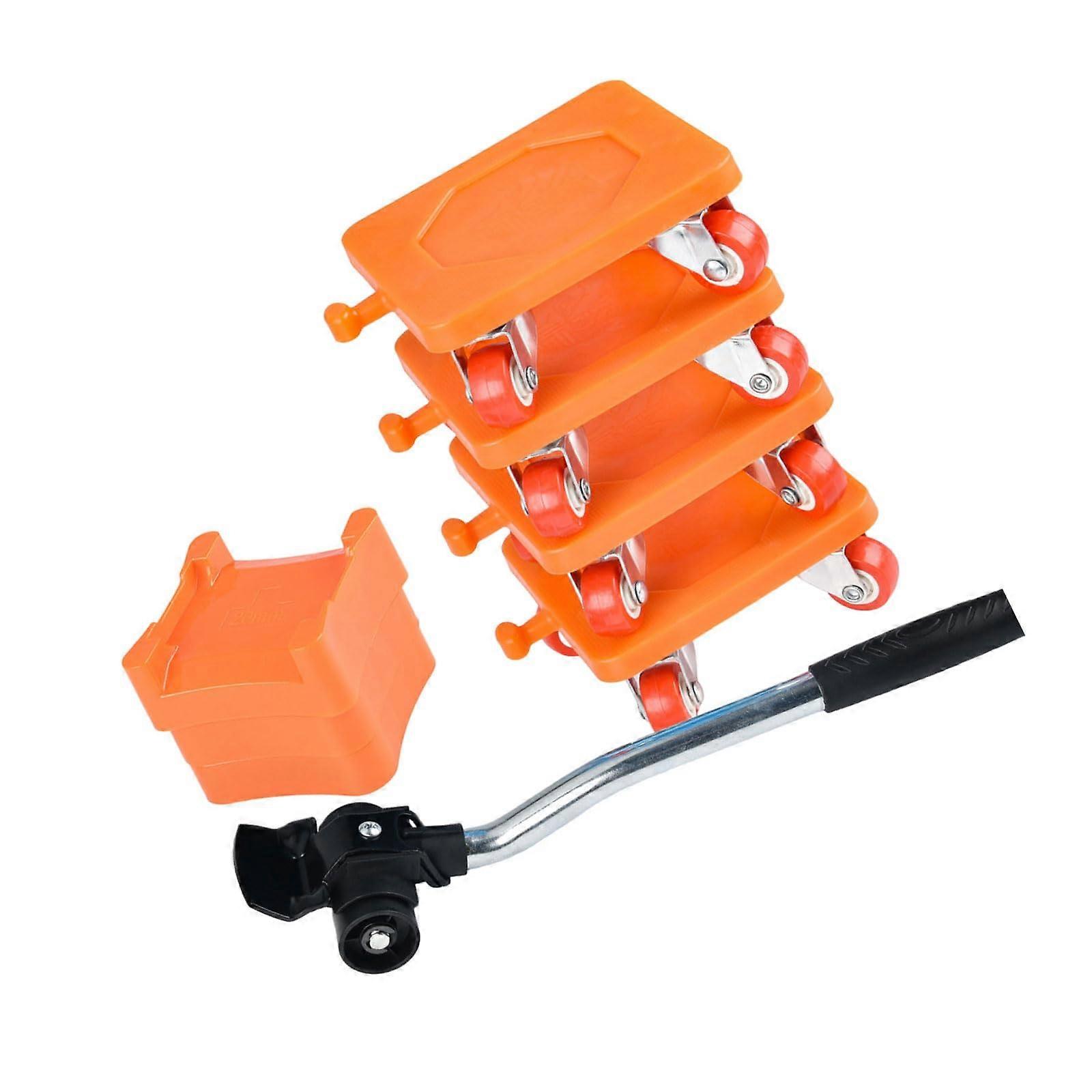 Heavyduty metal 360degree swivel faux furniture casters for easy maneuvering, multipurpose faux furniture movers in Sunset Chevron Orange/Evening Red.