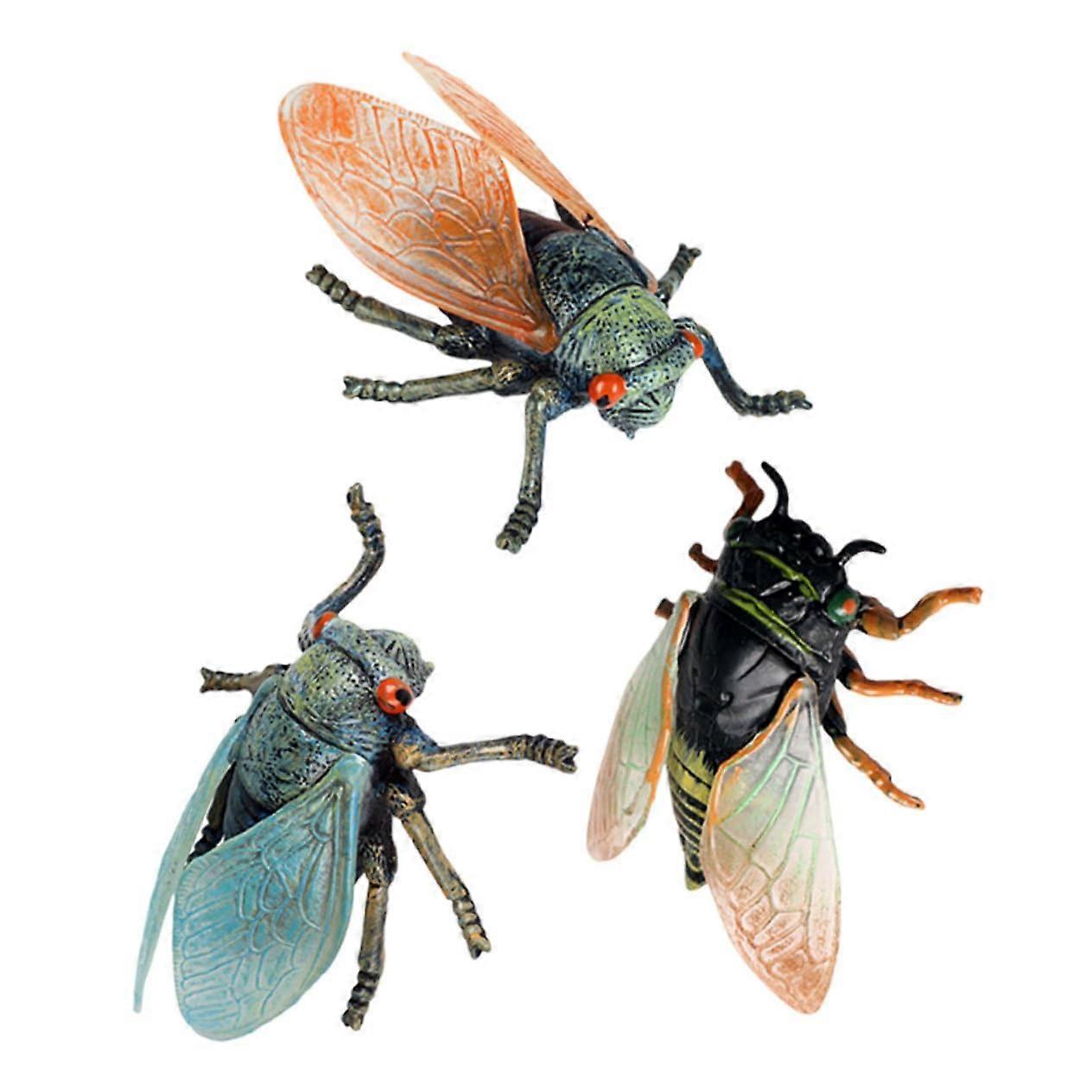 3 Pieces Simulated Cicada Model Decorative Desk Ornament Craft Statues