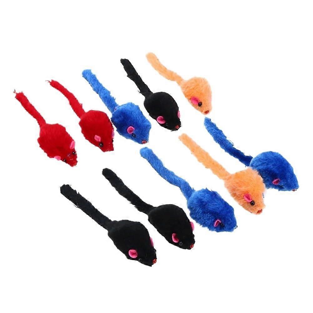 Mini Colorful Cat Toy Plush Fake Mouse Toy 10 Pcs Per Lot For Cats And Kittens, Soft Plush Mouse, Funny Playtime Pet Toy
