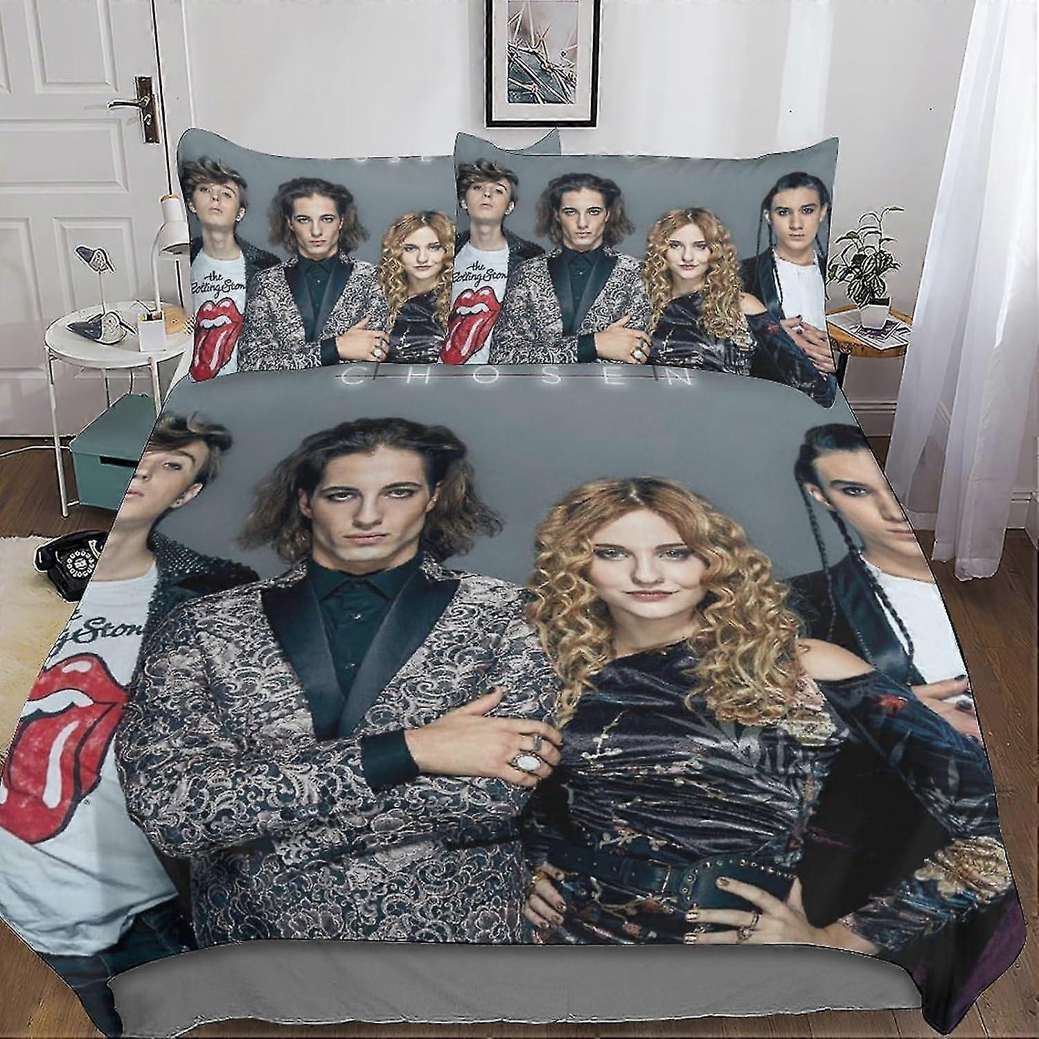 3D Printed Bedding Set for Soft Breathable Comforter Cover with Pillowcases, Suitable for Vocalist Band