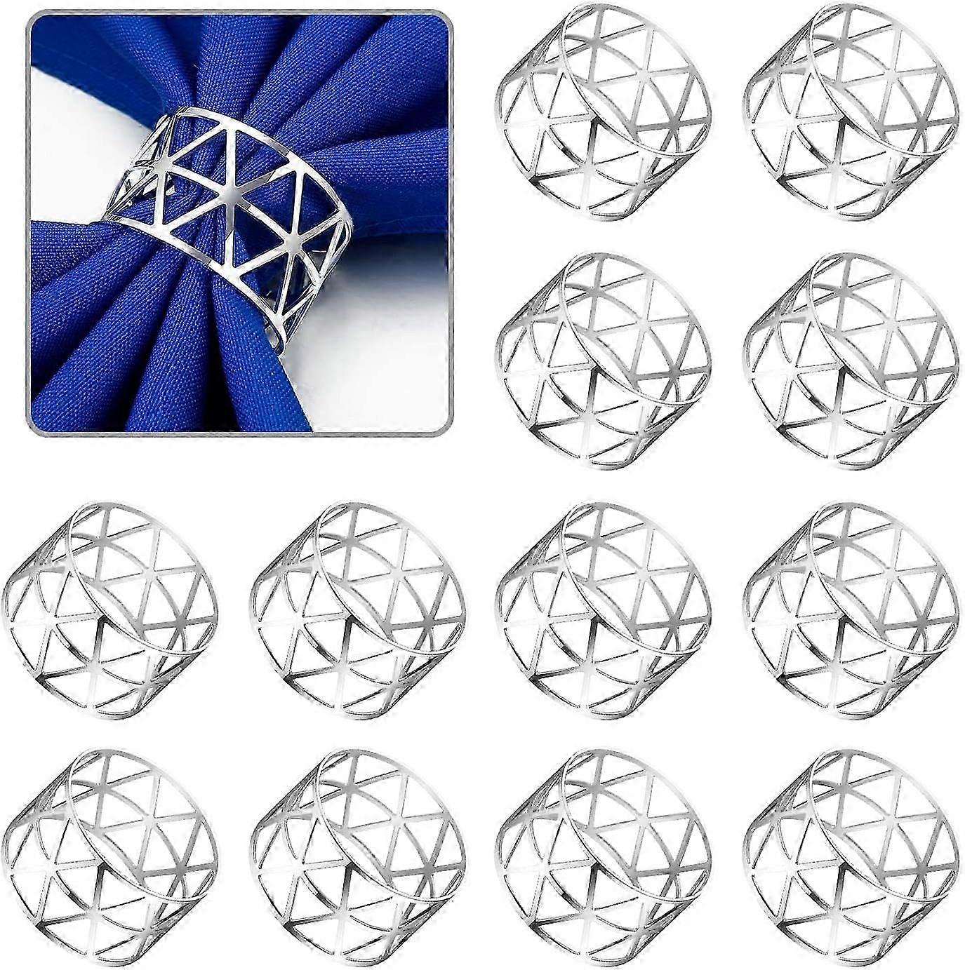 Anelli per tovaglioli, set di 12 anelli per tovaglioli d'oro, anelli per tovaglioli in metallo robusti di aggiornamento, fibbie per tovaglioli ad anello per tovaglioli in metallo