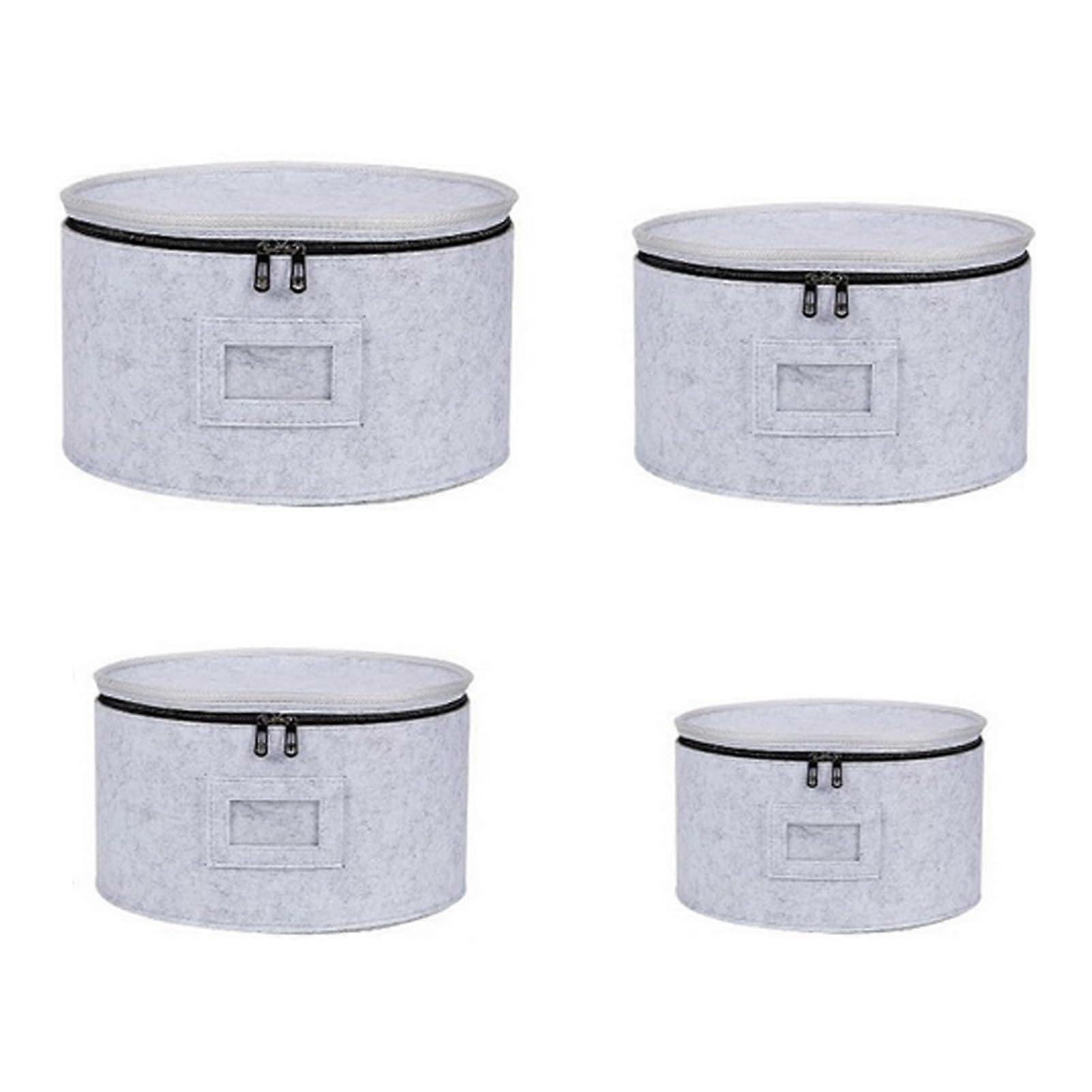 Anti Knock Filzeimer For Dishes Stackable Porcelain Storage Bin Felt-Lined Space-Saving Kitchen Container