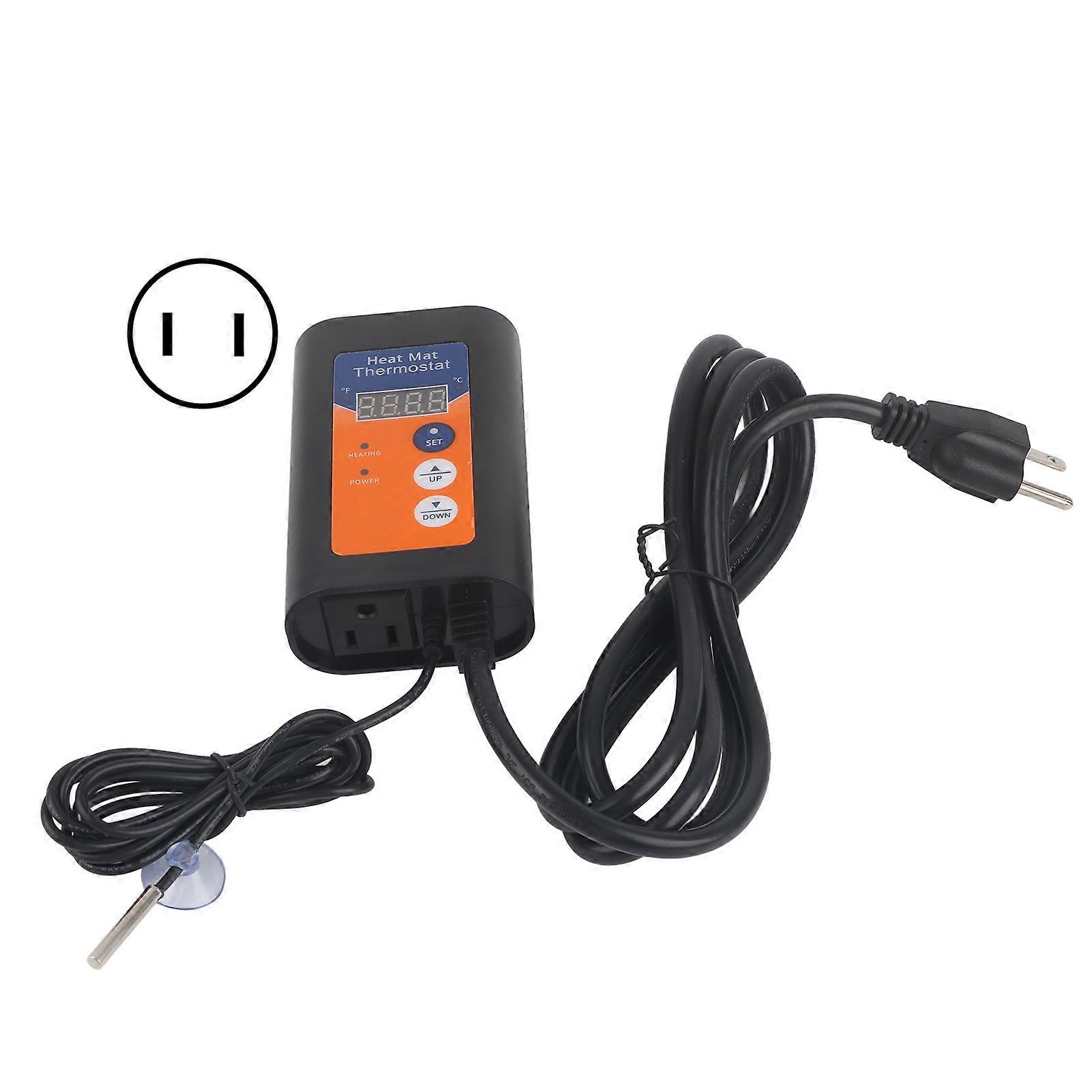 Heat Mat Thermostat LED 1000W Fahrenheit Celsius Switchable Digital Temperature Controller for Seed Germination