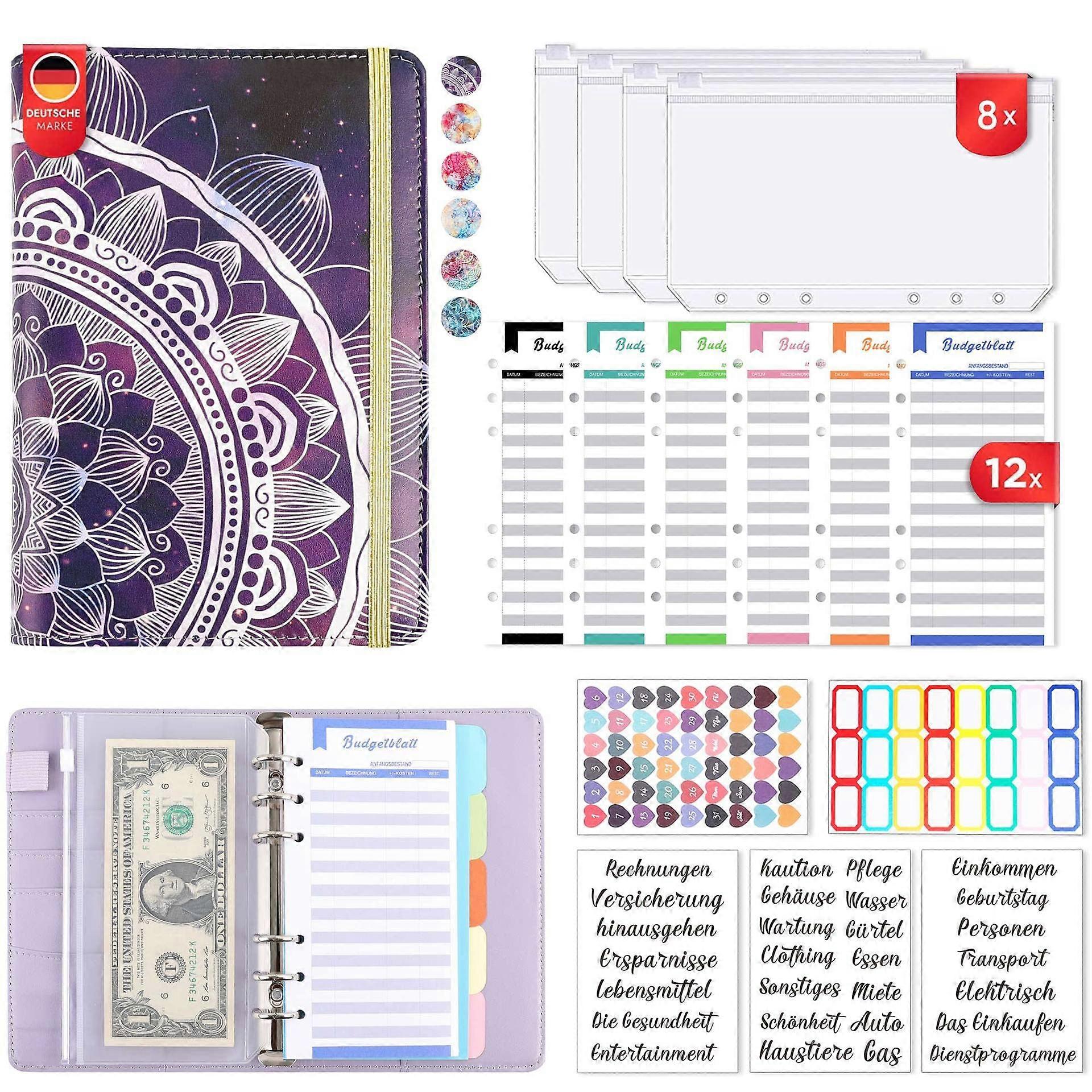 Budget Planner,德国预算活页夹,A6,全德国设计(紫色)