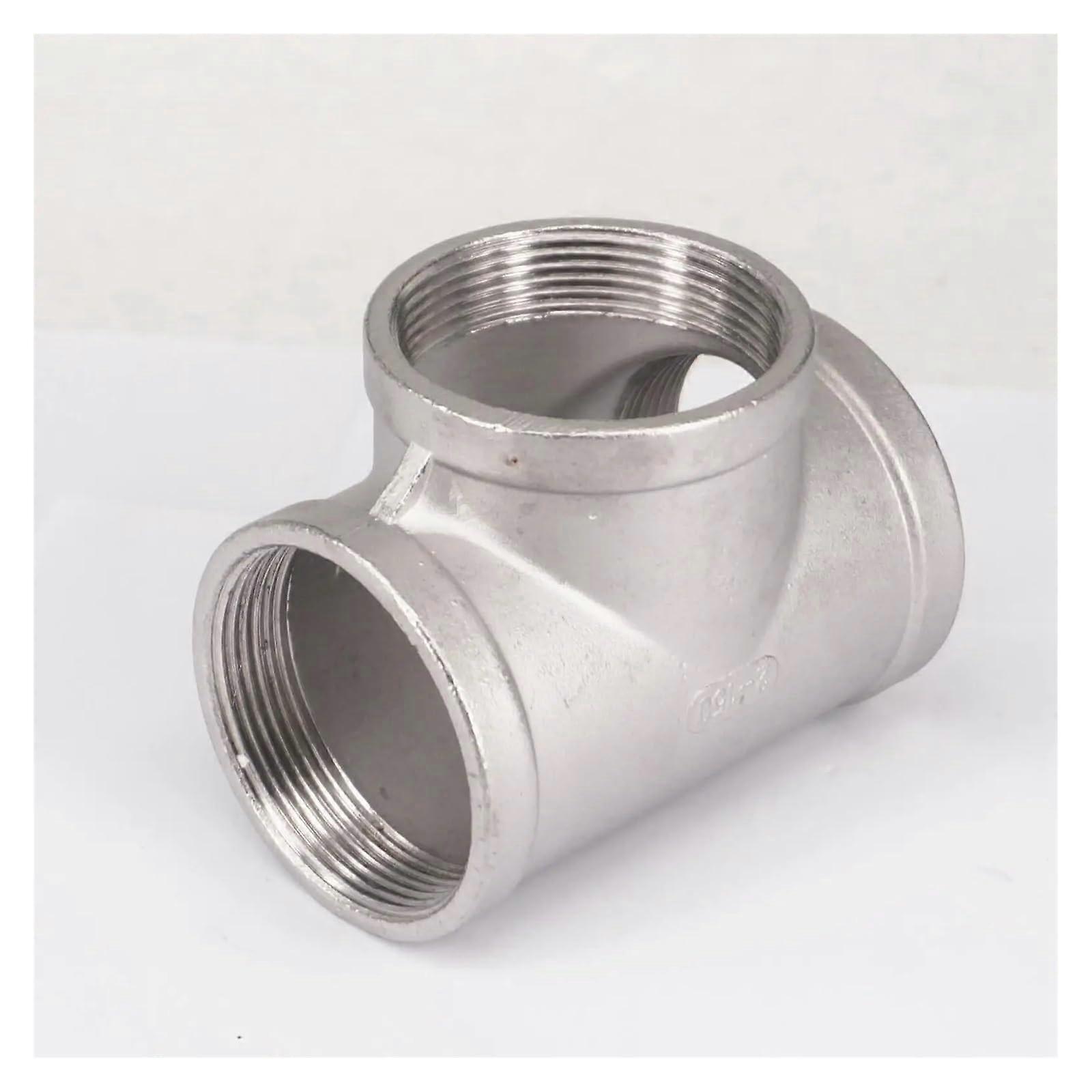 2" BSP Equal Female Tee Thread 3 Way Connector 304 Stainless Steel Pipe Fitting for Water Air Gas Applications