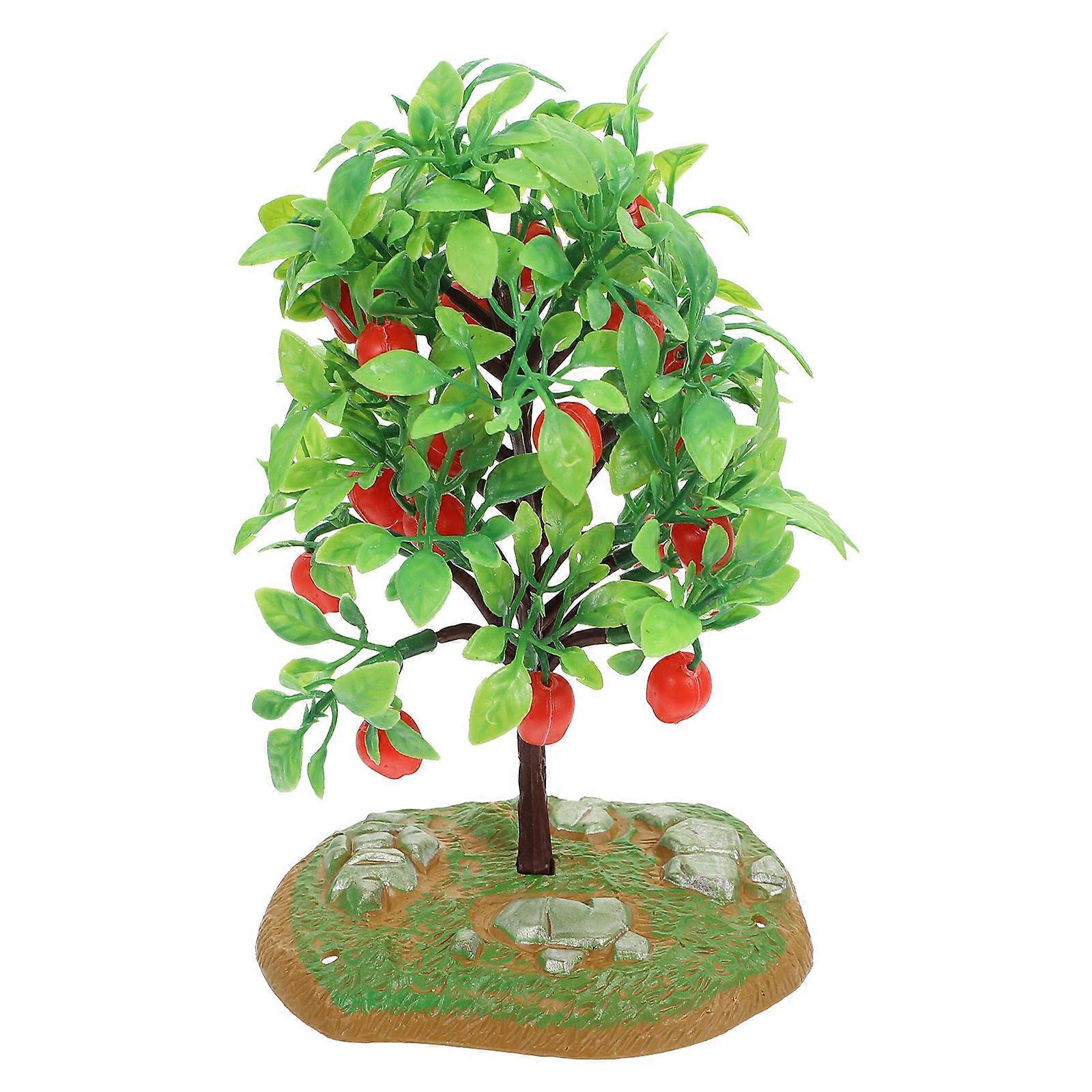 2pcs Realistic Apple Tree Ornaments for Sand Table DIY Scenes and Creative Model Building Micro Landscape Decoration