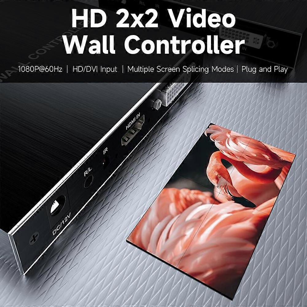 1080P 2x2 HD Wall 2x2 Screen Processor TV Display Video Controller with 4 HD Output Ports EU Plug
