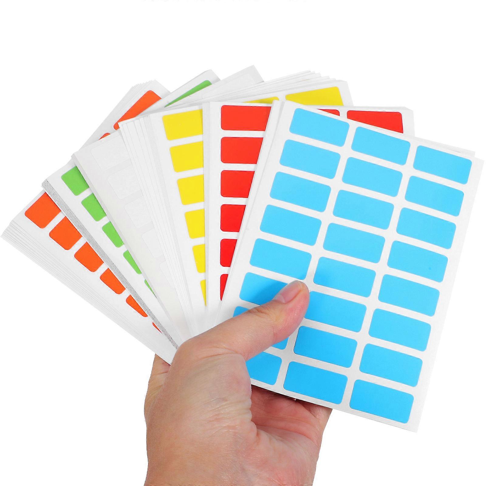 Colored Rectangular Labels Pack – Removable File Stickers for Office, School & Home Organization – Strong Adhesive Marking Labels (6 Pack)