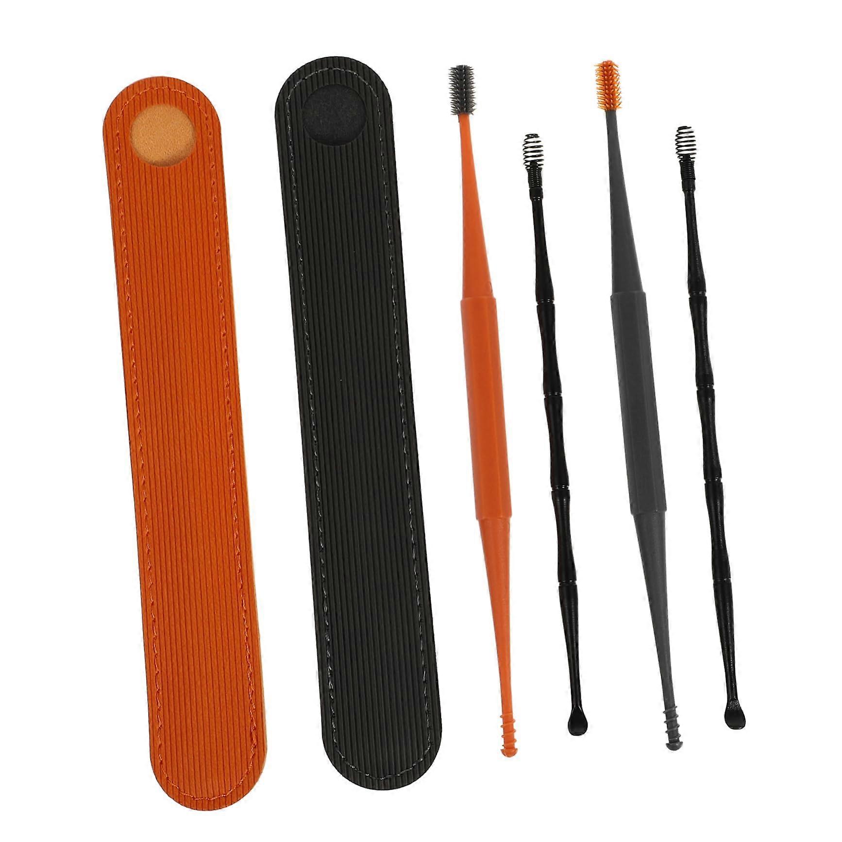 Efficient ear cleaning tools with spiral rotation for gentle ear cleaning and massage, including storage pouches.