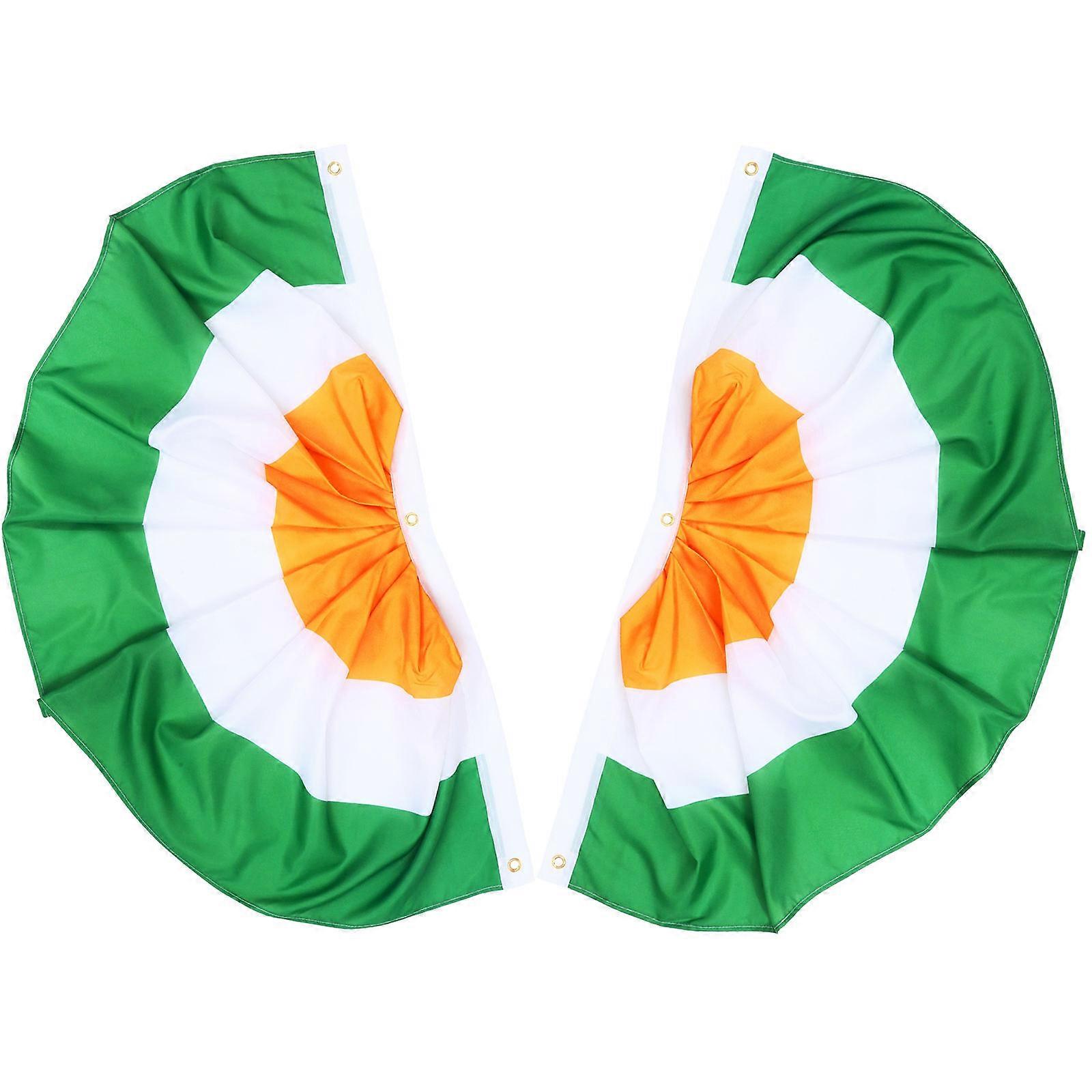 St Patricks Day Bunting Semicircle Shape Polyester Festival Decoration 2Pcs