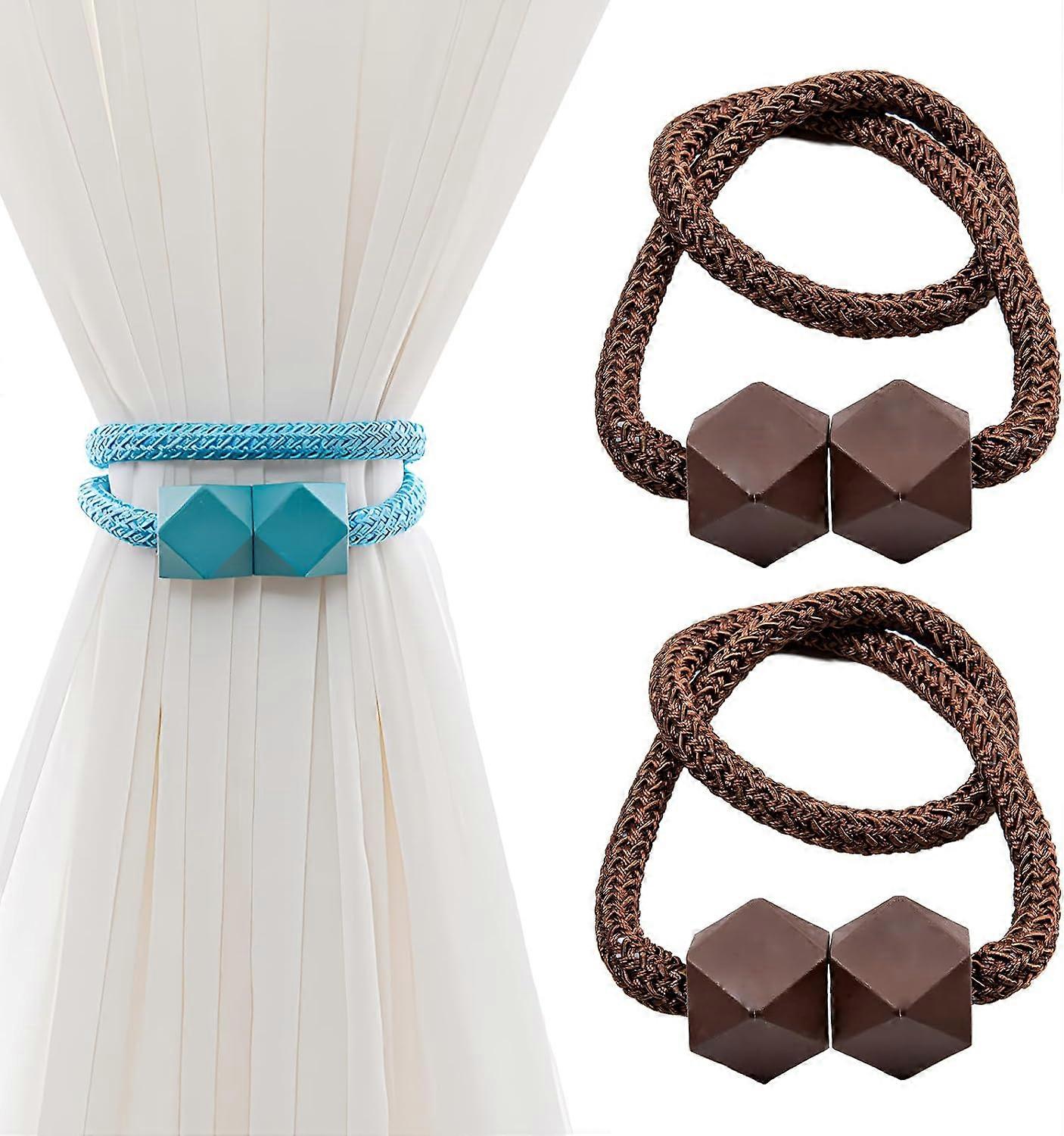 2 flower shaped curtain ropes with magnetic buckles tie backs for tie backs for curtains curtain holdbacks magnetic tie backs,Coffee