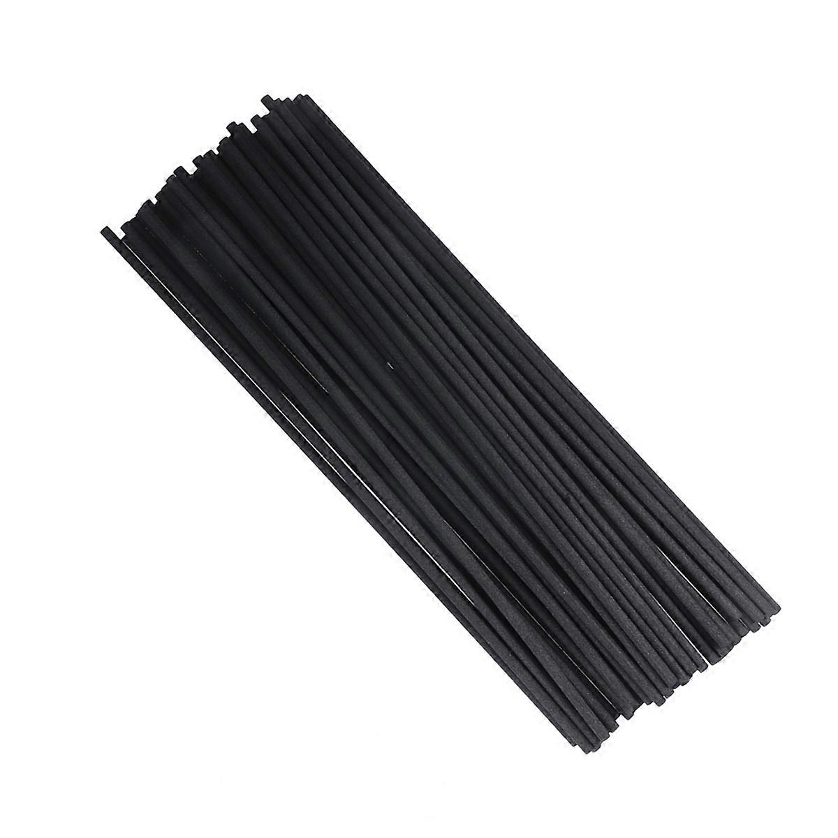 50pcs Black Diffuser Sticks Natural Rattan Essential Oil Reeds for Home Aromatherapy Office Scenting Slow Fragrance Dispersion