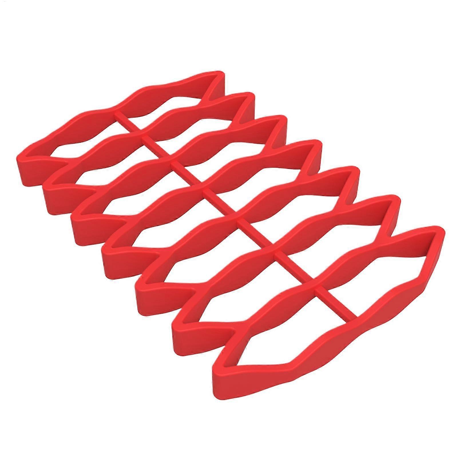 Oven Roasting Rack Non-Stick High-Temperature Resistant Tray for Chicken and Vegetables 23.3x15.6x2 cm Red