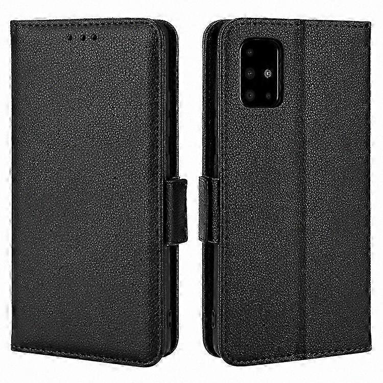 PU Leather Flip Case with Litchi Texture for Galaxy A51 5G SM-A516 Wallet Stand Cover Shockproof Protective Design