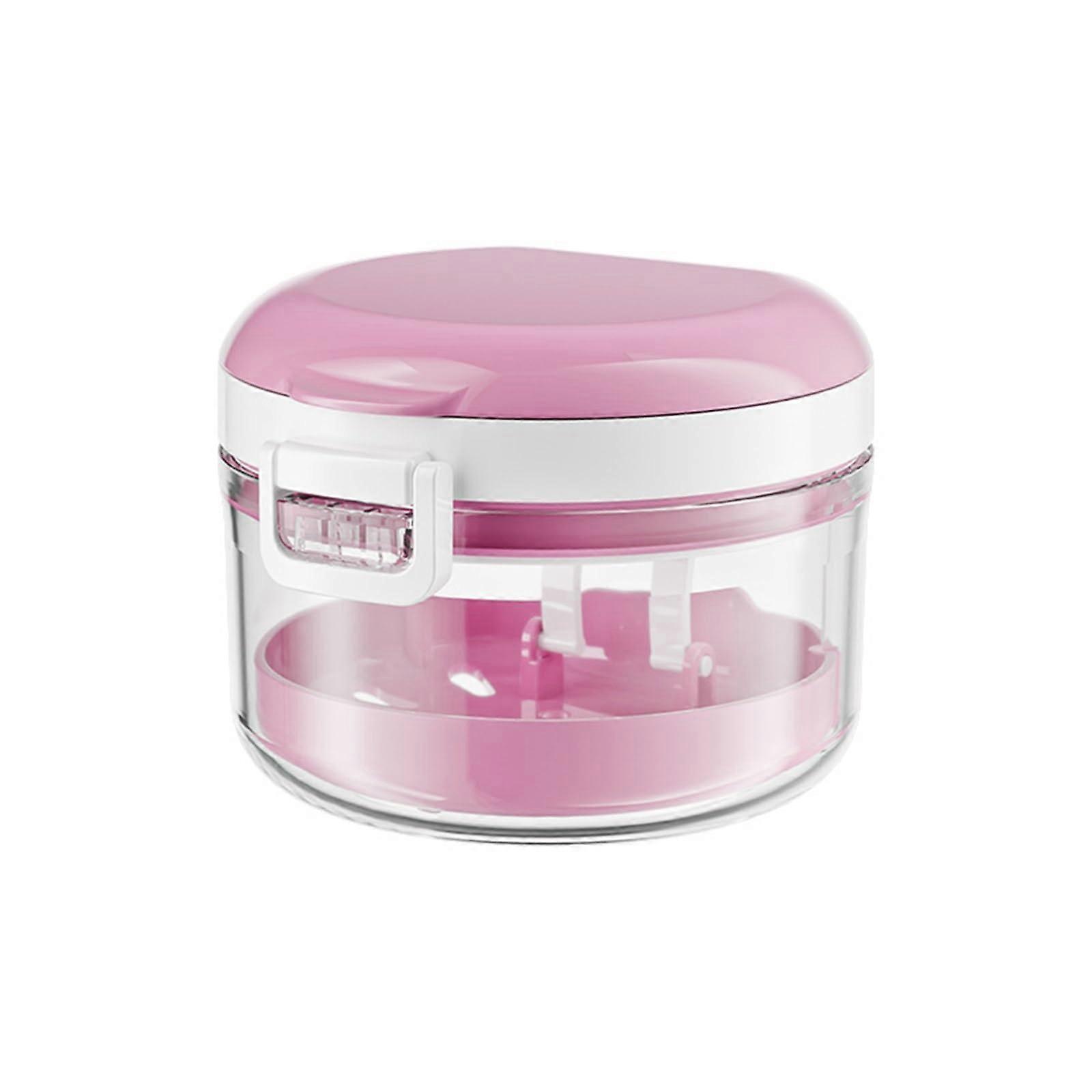 Zahnspangendose Transparent Retainer Storage Box with Drain Basket, Cleaning Brush, and Seal - Pink