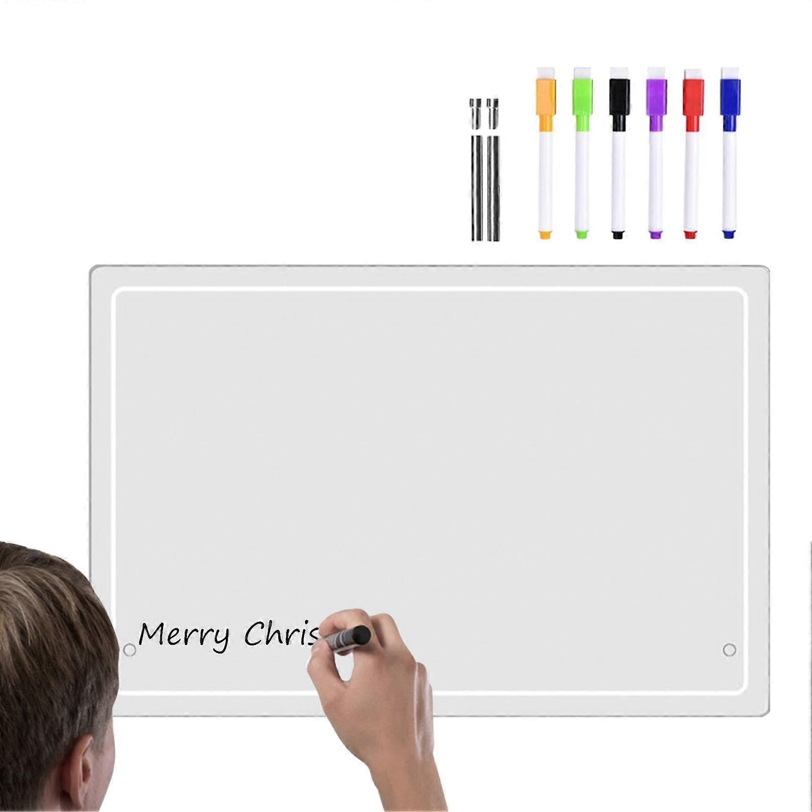 Dry Erase Whiteboard DESCH NEUCH, Transparent Tabletop Drawing Board with Six Pens, Desk Planner for Home and School