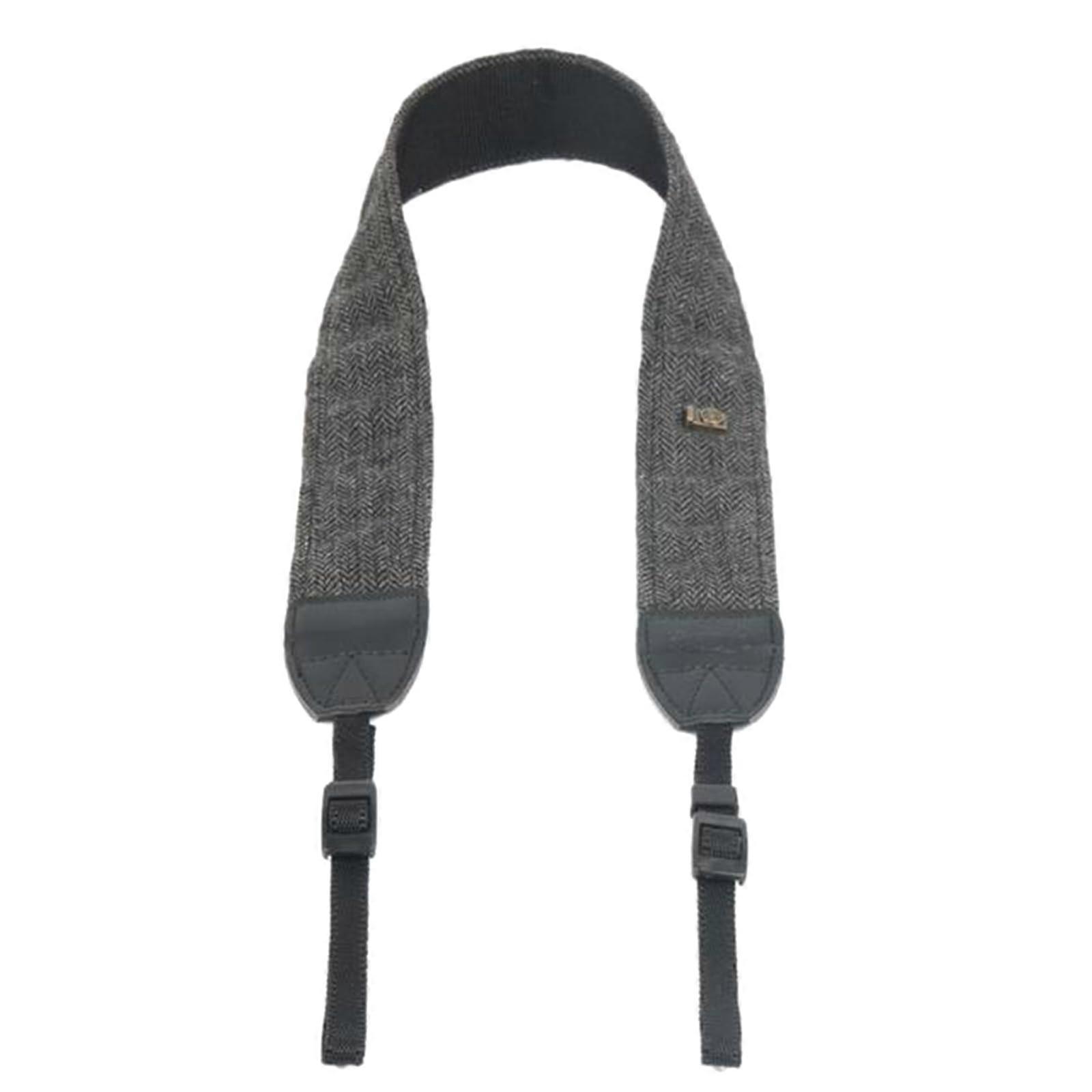 Camera Strap Camera Neck Shoulder Belt Soft SLR DSLR Durable Cotton Leather Vintage Camera Telescopic Strap Gray
