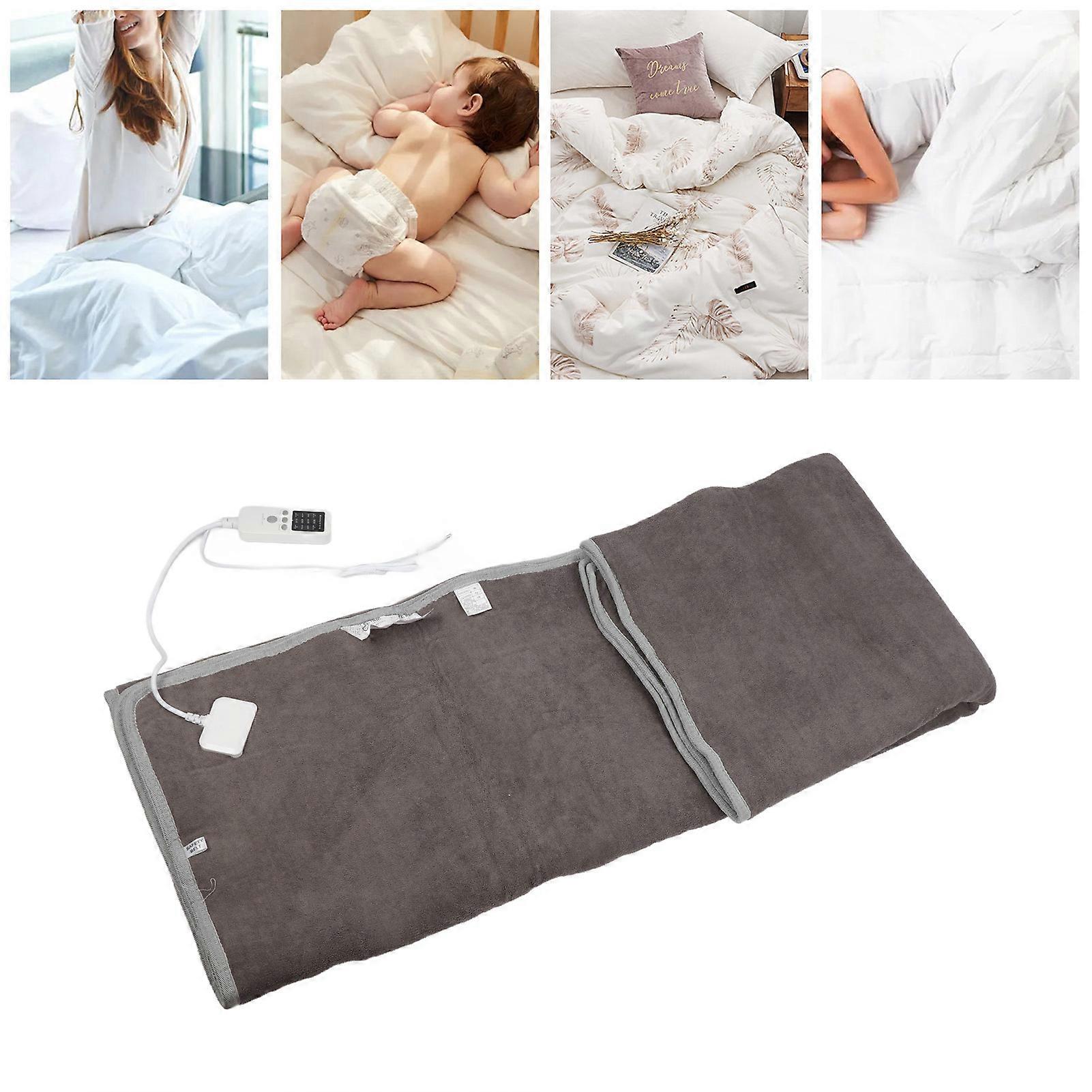 Cobertor elétrico de aquecimento rápido com interruptor inteligente para dormitório doméstico cinza