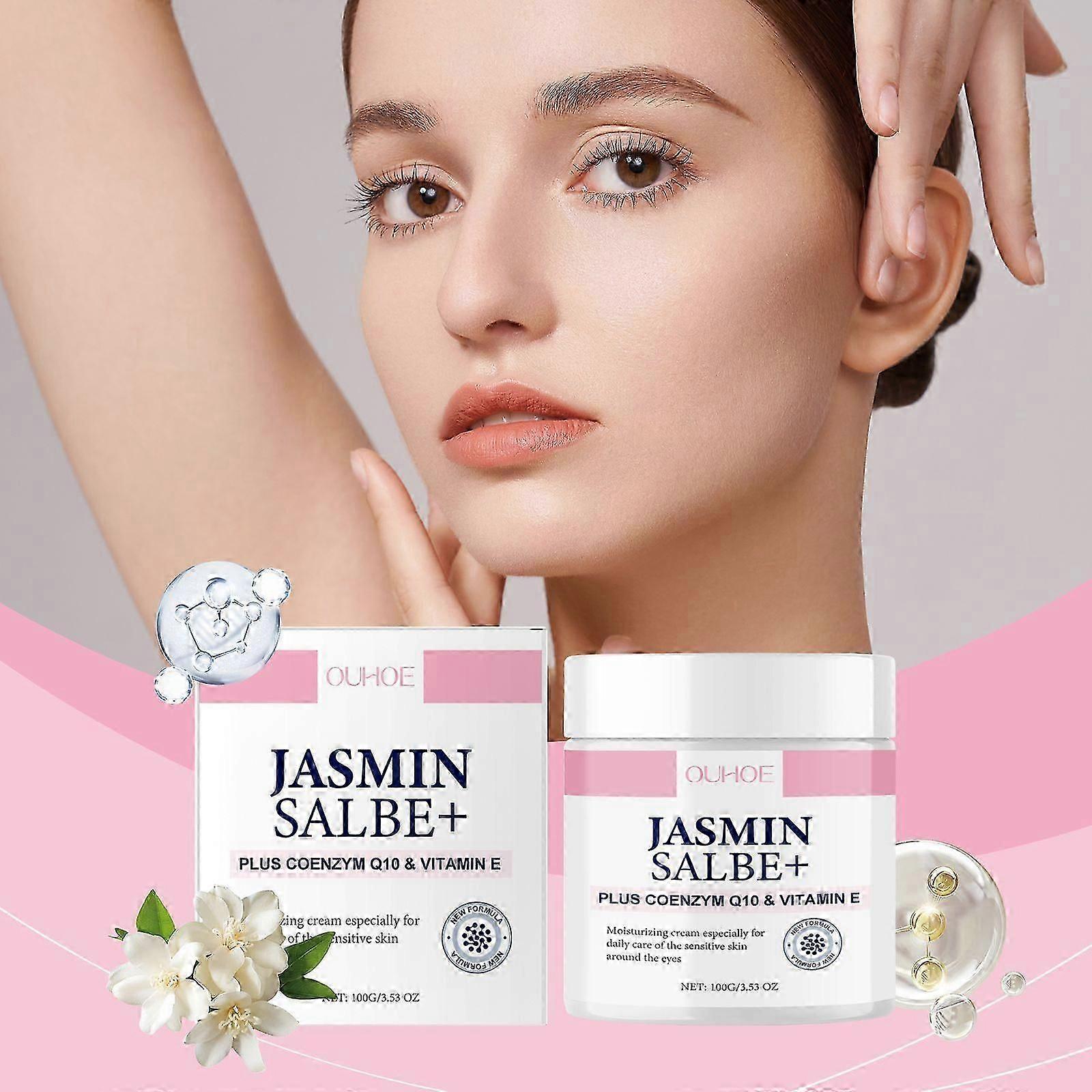 Jasmine Eye Cream, Active Jasmine and Collagen Eye cream, Firming and Anti-wrinkle Eye cream to Lighten Fine Lines and Dark Circles