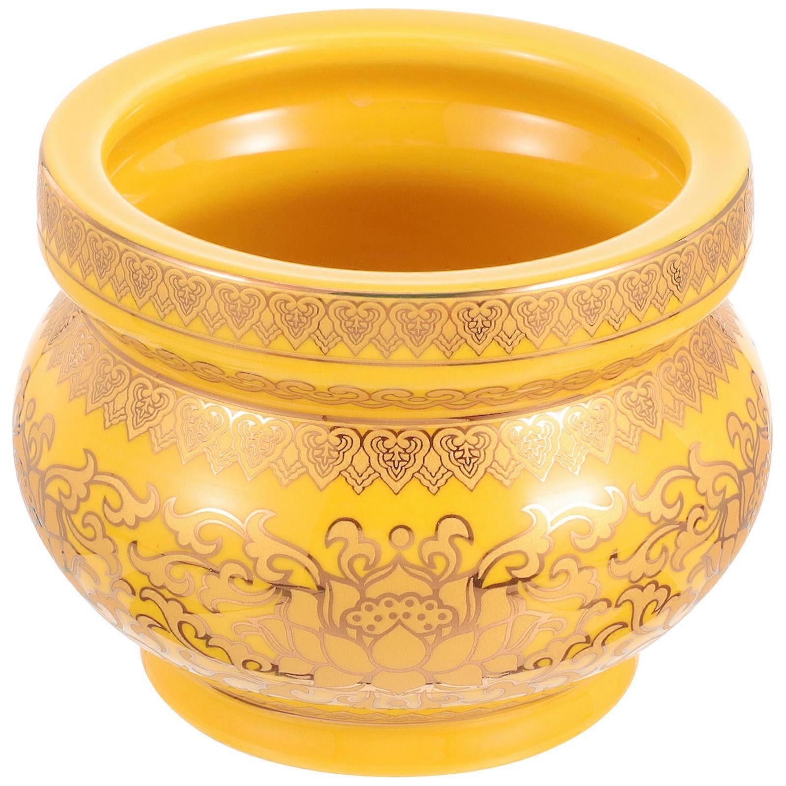 Indoor Ceramic Lotus Incense Burner Set for Buddha 2pcs