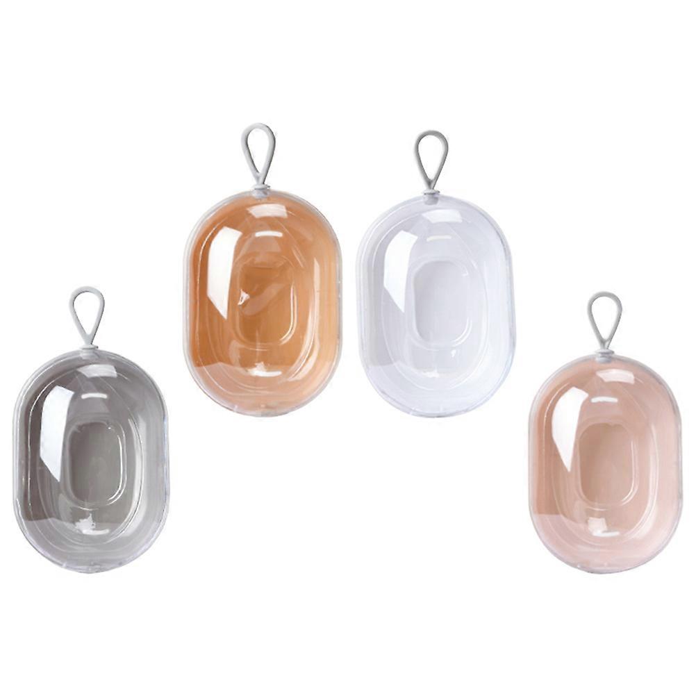 4pcs Makeup Sponge Holder, Compact & Lightweight Beauty Egg Storage Case for Women, Dustproof Puff Container for Travel & Daily Use, Grey