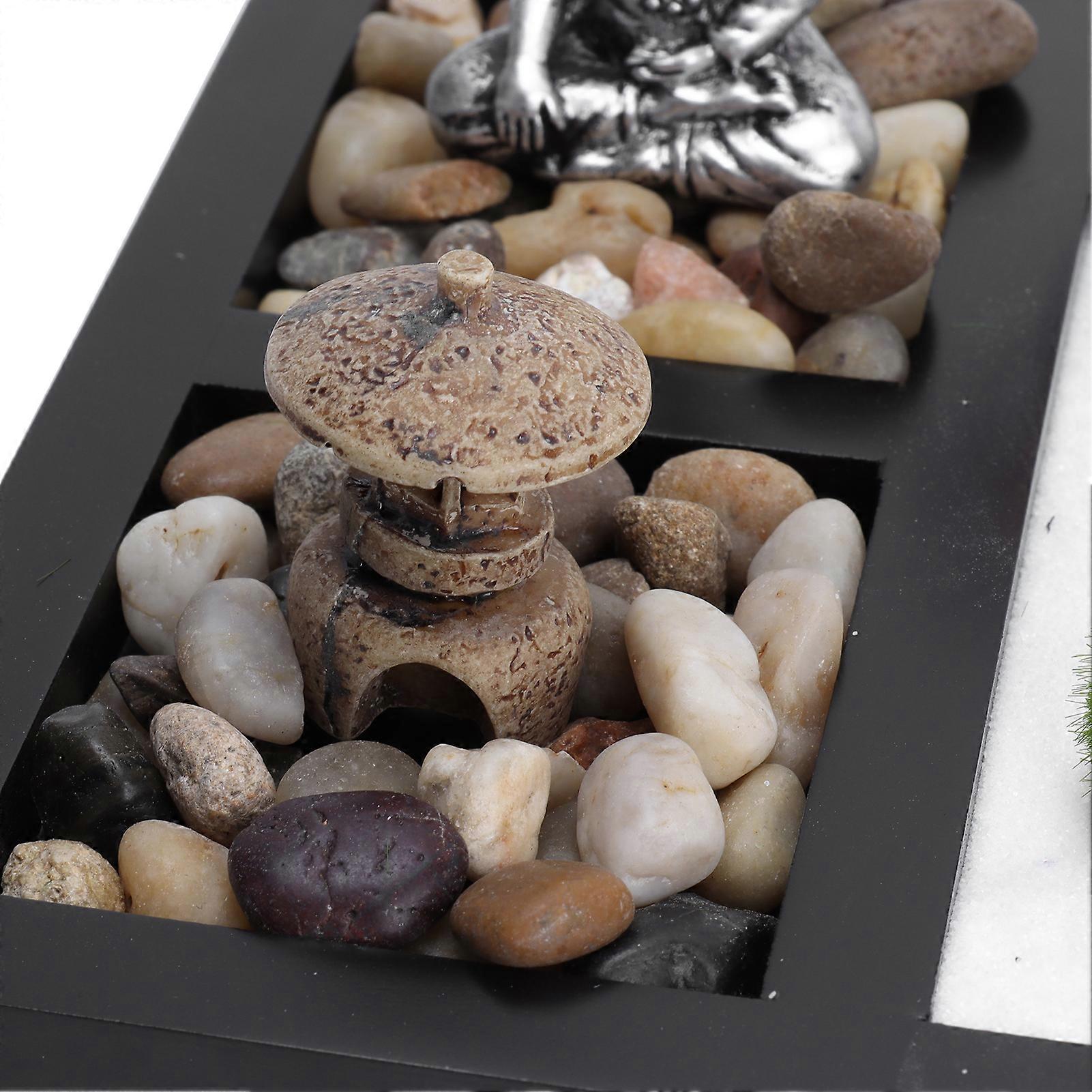 Zen Garden Sand Table Buddha Statue Sandbox Japanese Style Desktop Tray Craft Decoration