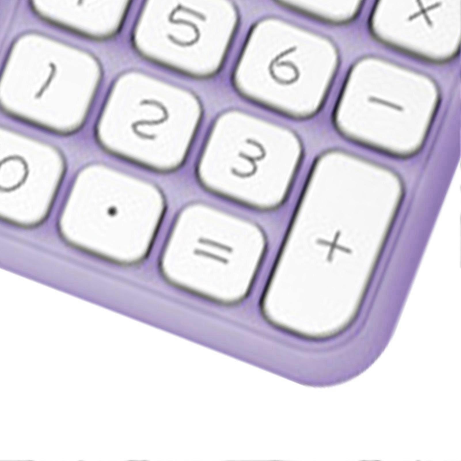 Calculator 12 Digit Handheld Pocket Calculator Note Pad Calculator for Students Office Purple
