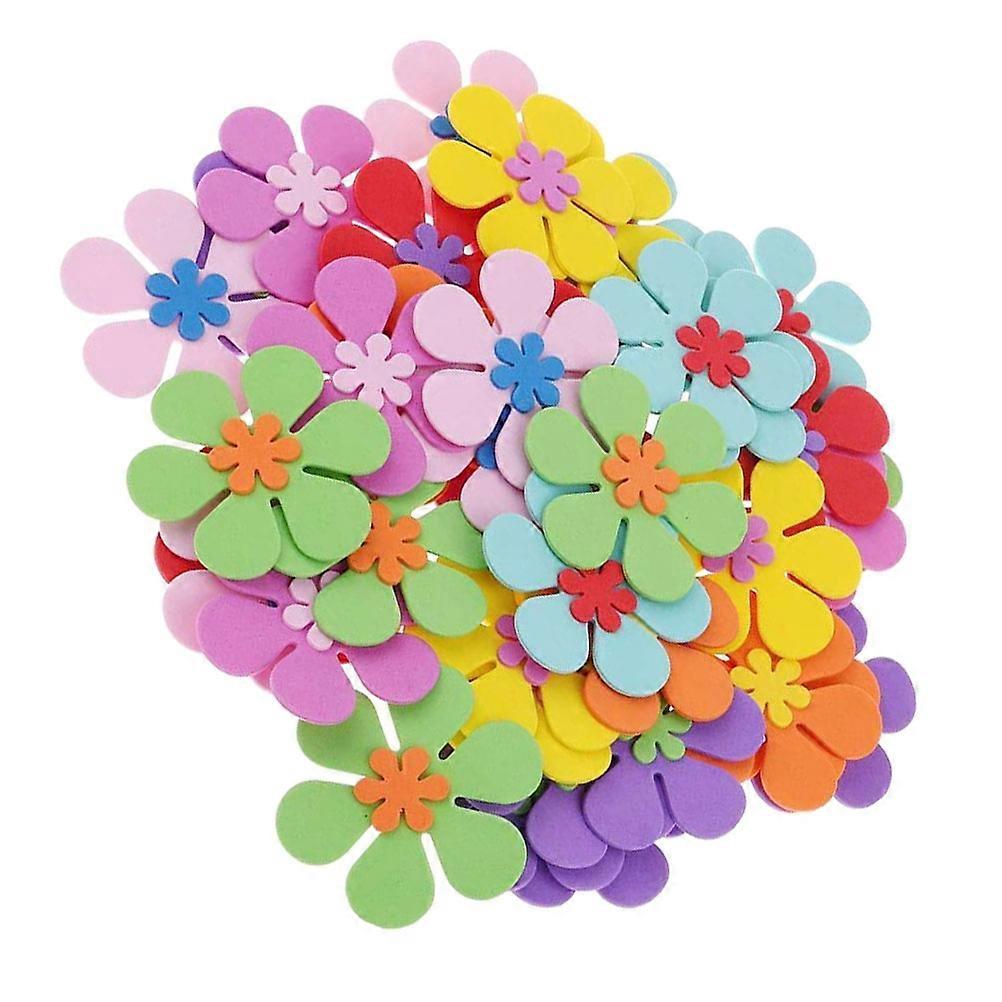 Foam Flower Ornaments Set 120pcs DIY Decorative Cutouts for Crafts, Classroom & Party Decorations, Safe & Easy to Use